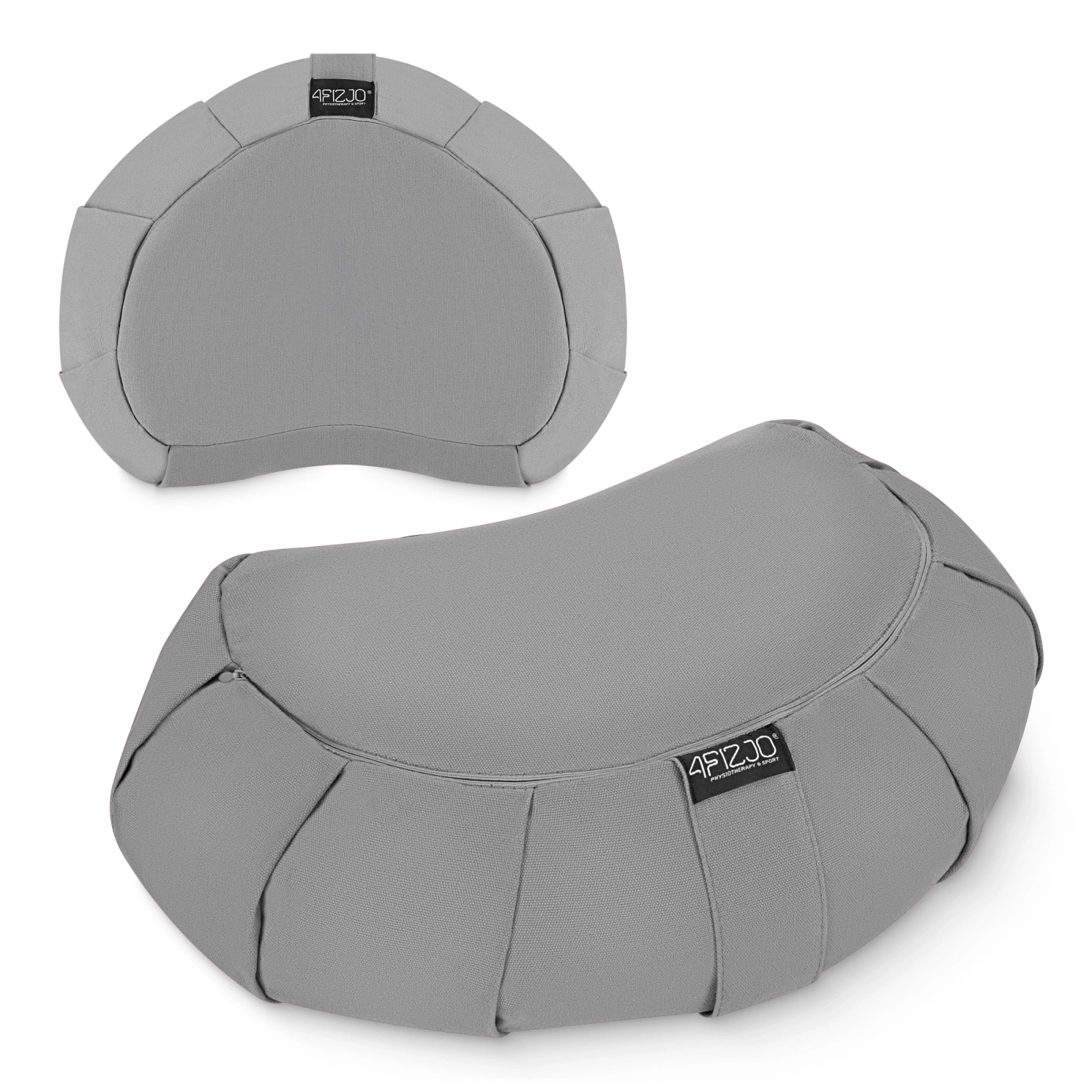 4Fizjo ZAFU Crescent Yoga and Meditation Cushion, Grey