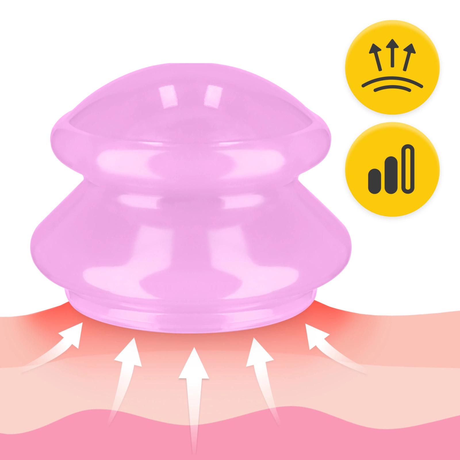 4Fizjo MED+ Silicone Massage Cupping Set, 4 pcs, Pink