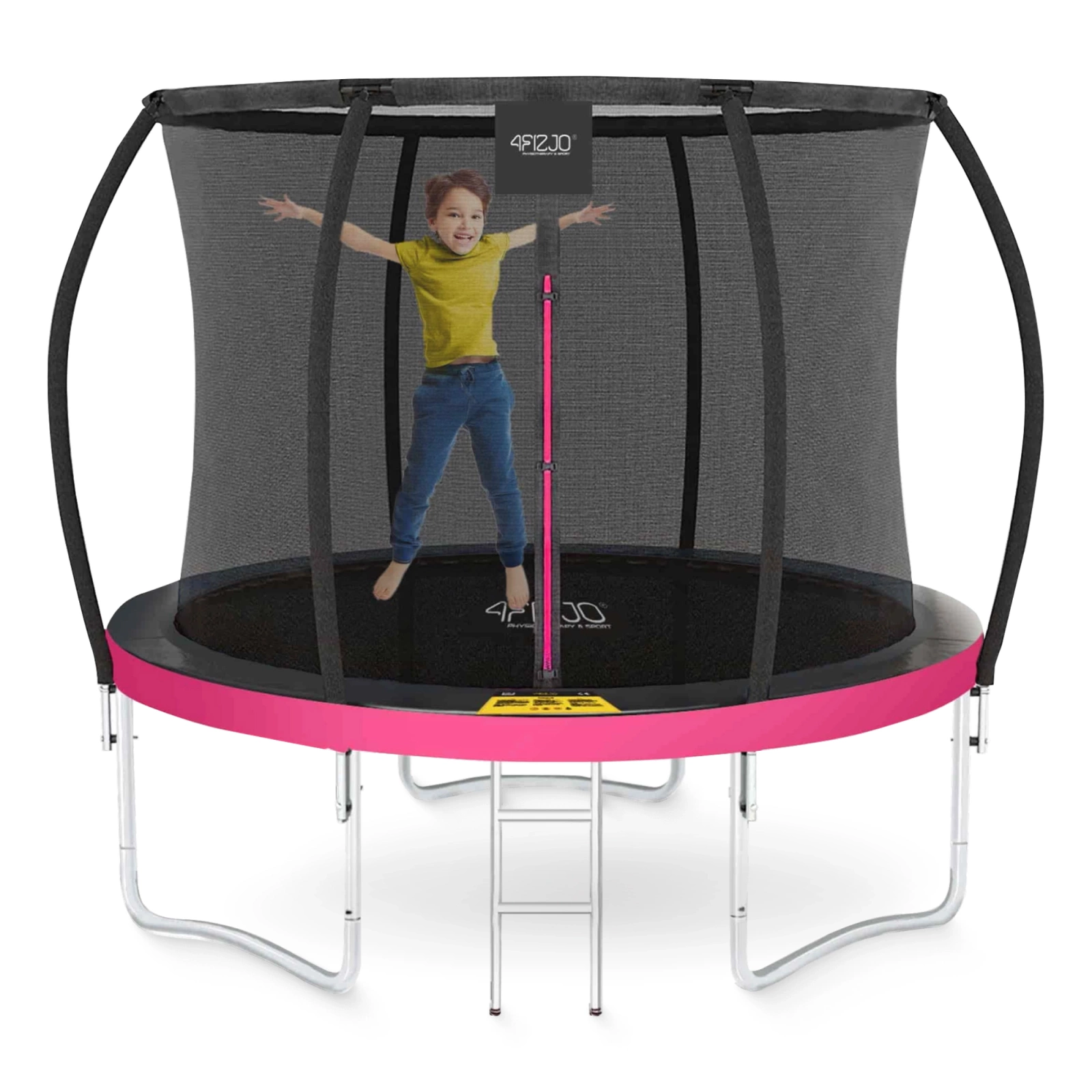 4Fizjo PRO 8FT dārza batuts bērniem, 252 cm, rozā/melns