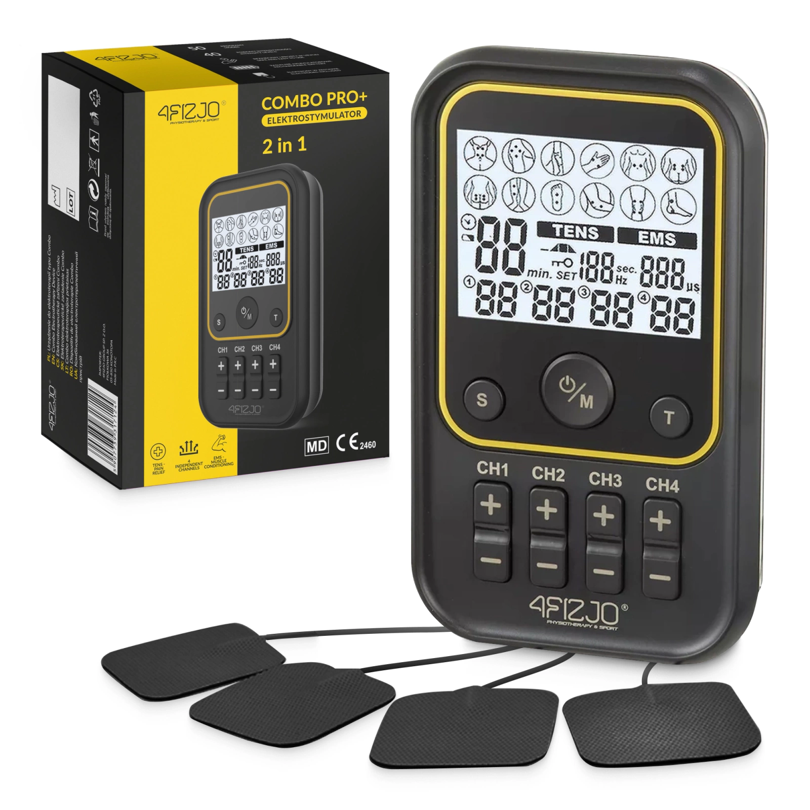 4Fizjo 966 PRO+ TENS / EMS elektrostimulators