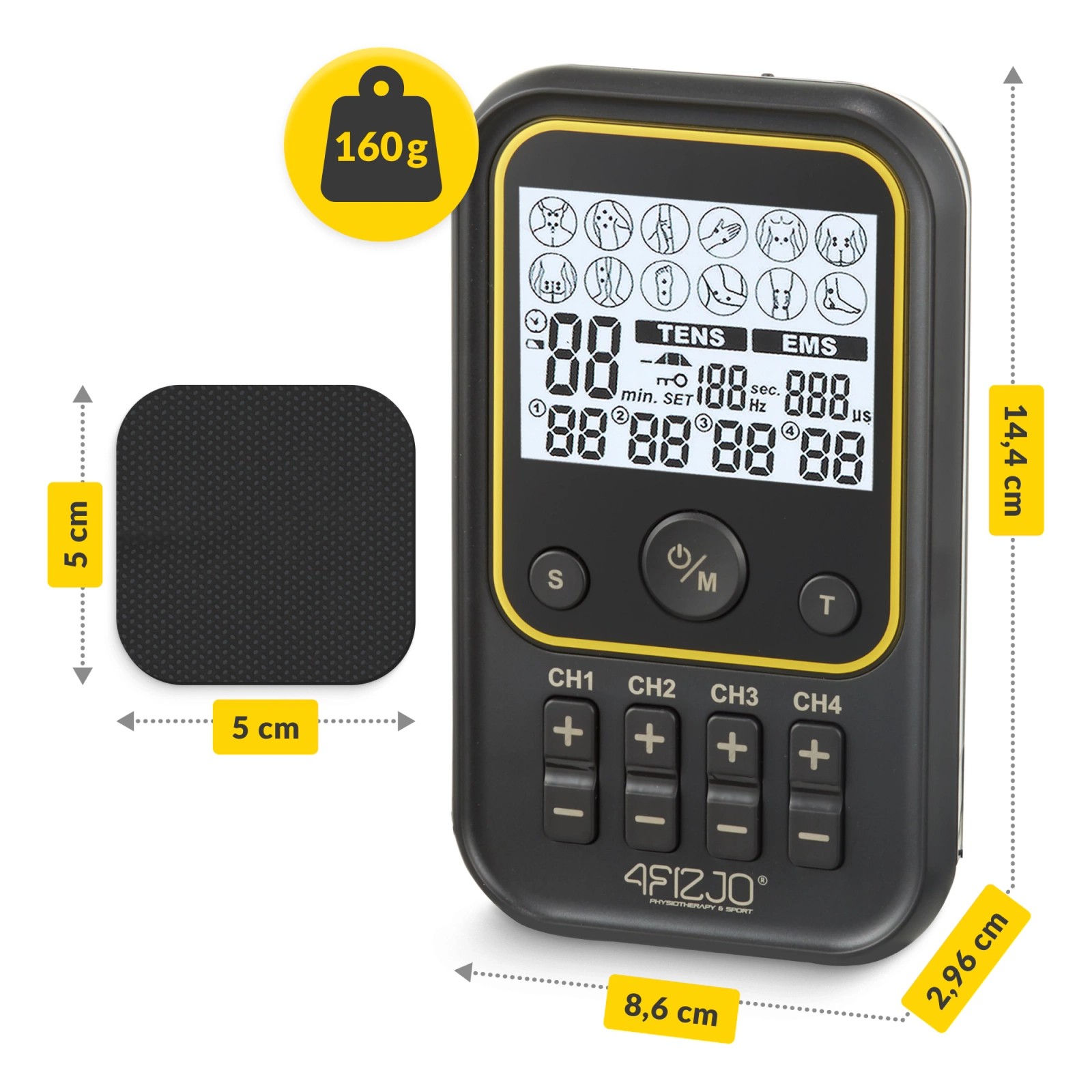 4Fizjo 966 PRO+ TENS / EMS Muscle Stimulator