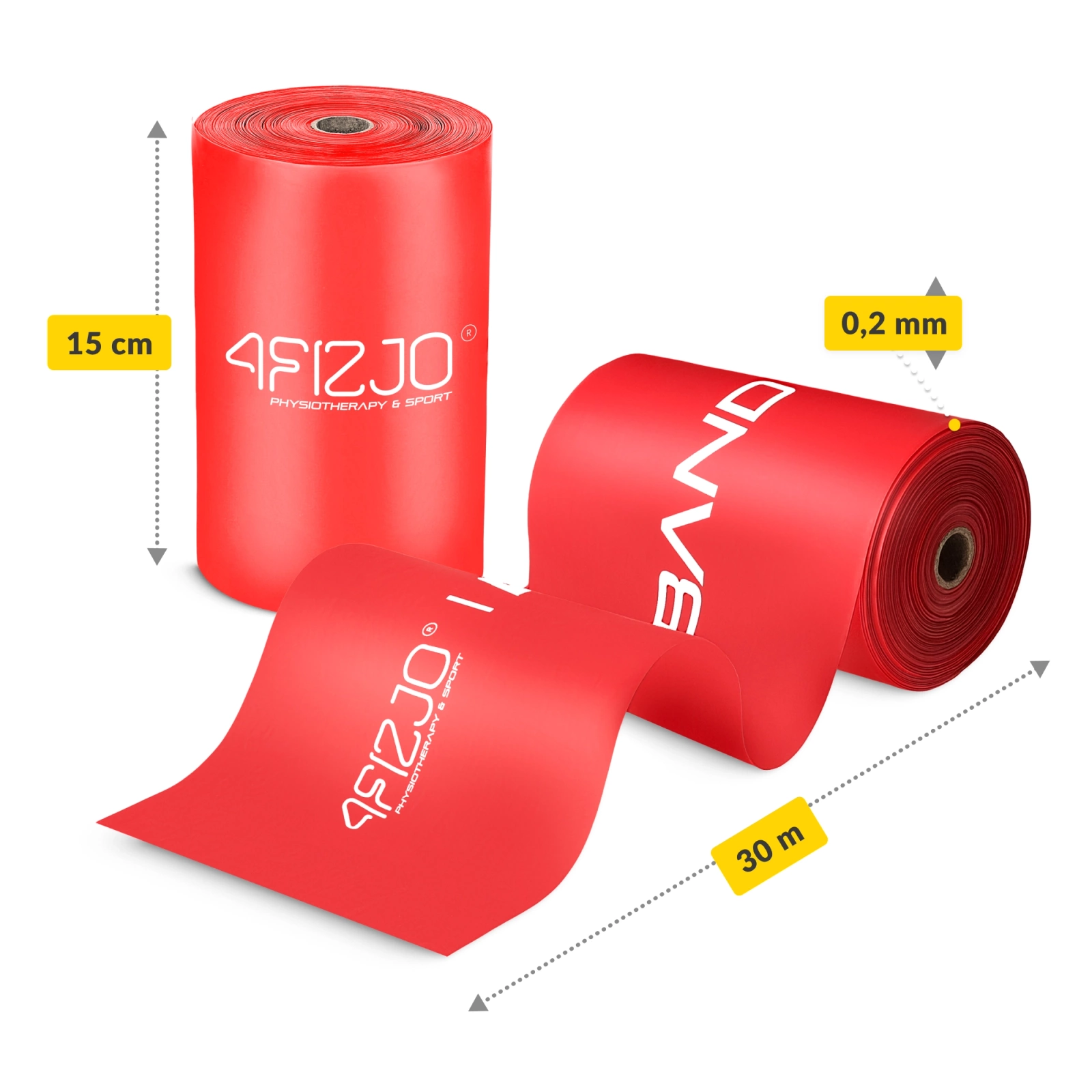 4Fizjo FLAT BAND Rehabilitation Band 2-4 kg 30 m, Red