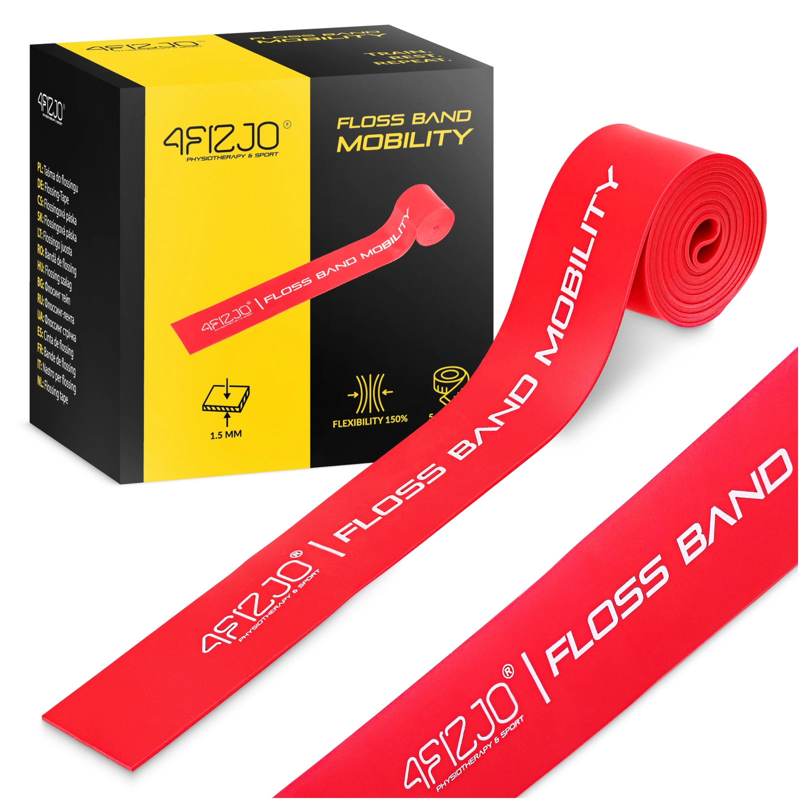 4Fizjo Floss Band Rehabilitation Band 1.5 mm, Red