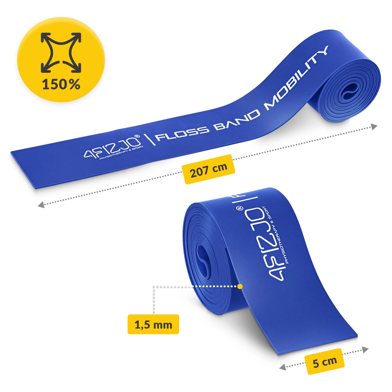 4Fizjo Floss Band Rehabilitation Band 1.5 mm, Blue