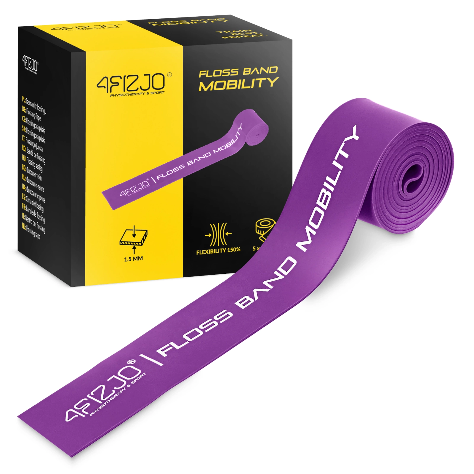4Fizjo Floss Band Rehabilitation Tape 1.5 mm, Purple
