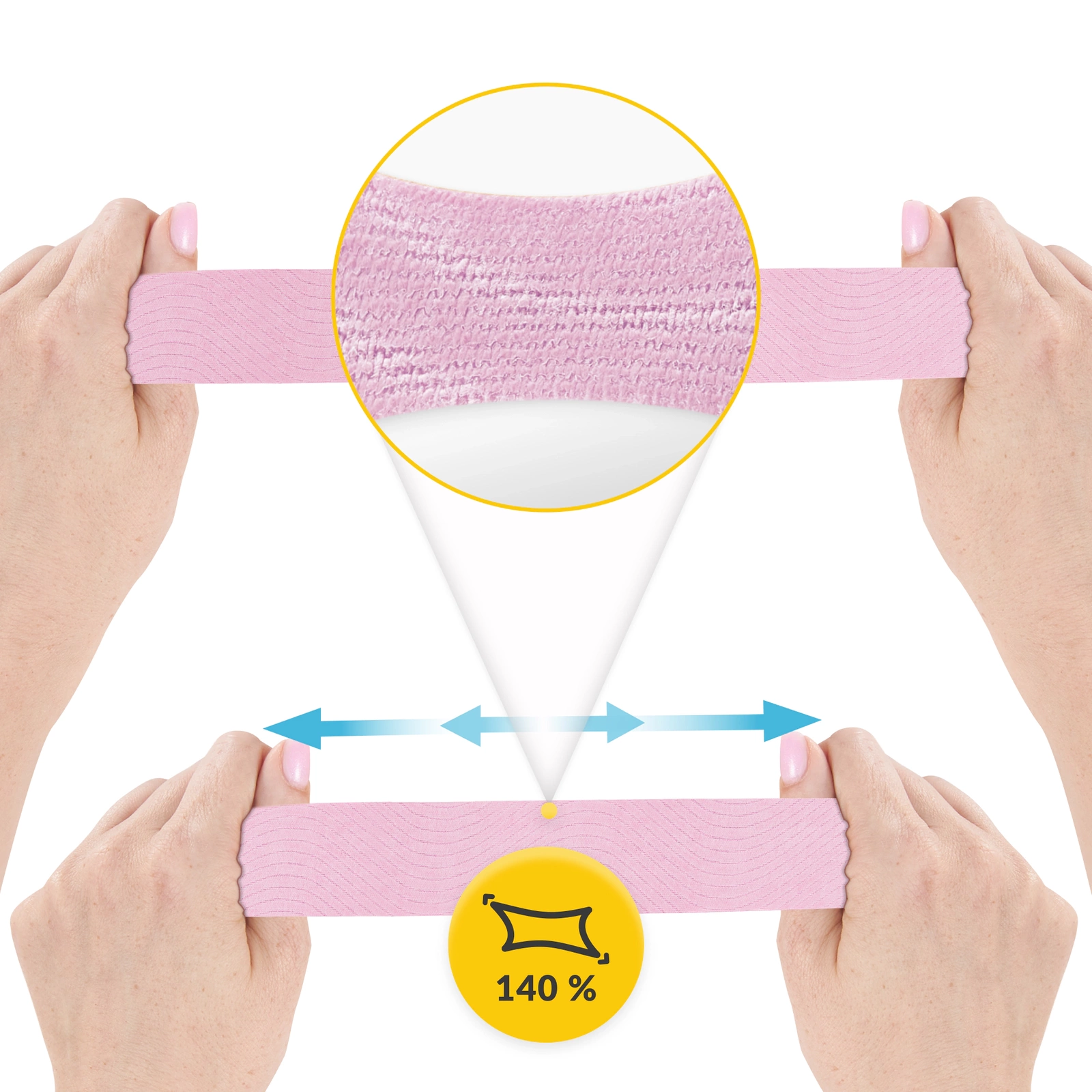 4Fizjo 1092 Kinesiology Tape 5 cm x 5 m, Light Pink