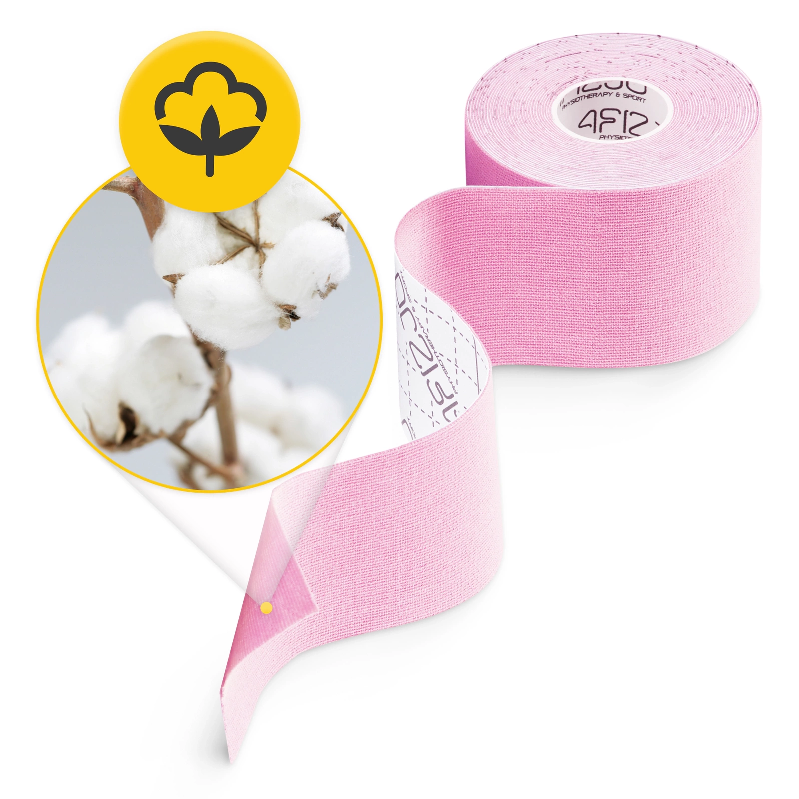 4Fizjo 1092 Kinesiology Tape 5 cm x 5 m, Light Pink