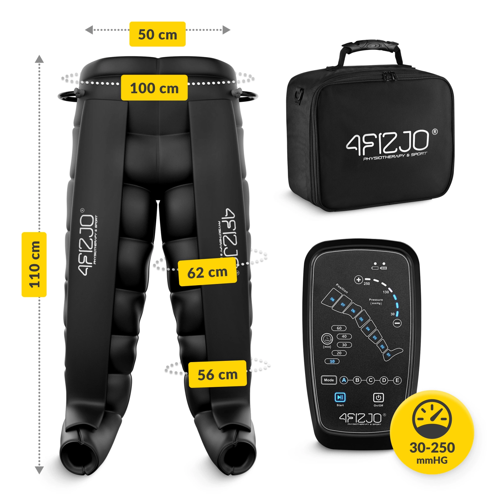 4Fizjo 683 limfodrenāžas aparāts Air Compression Therapy System PRO C8, universāls izmērs