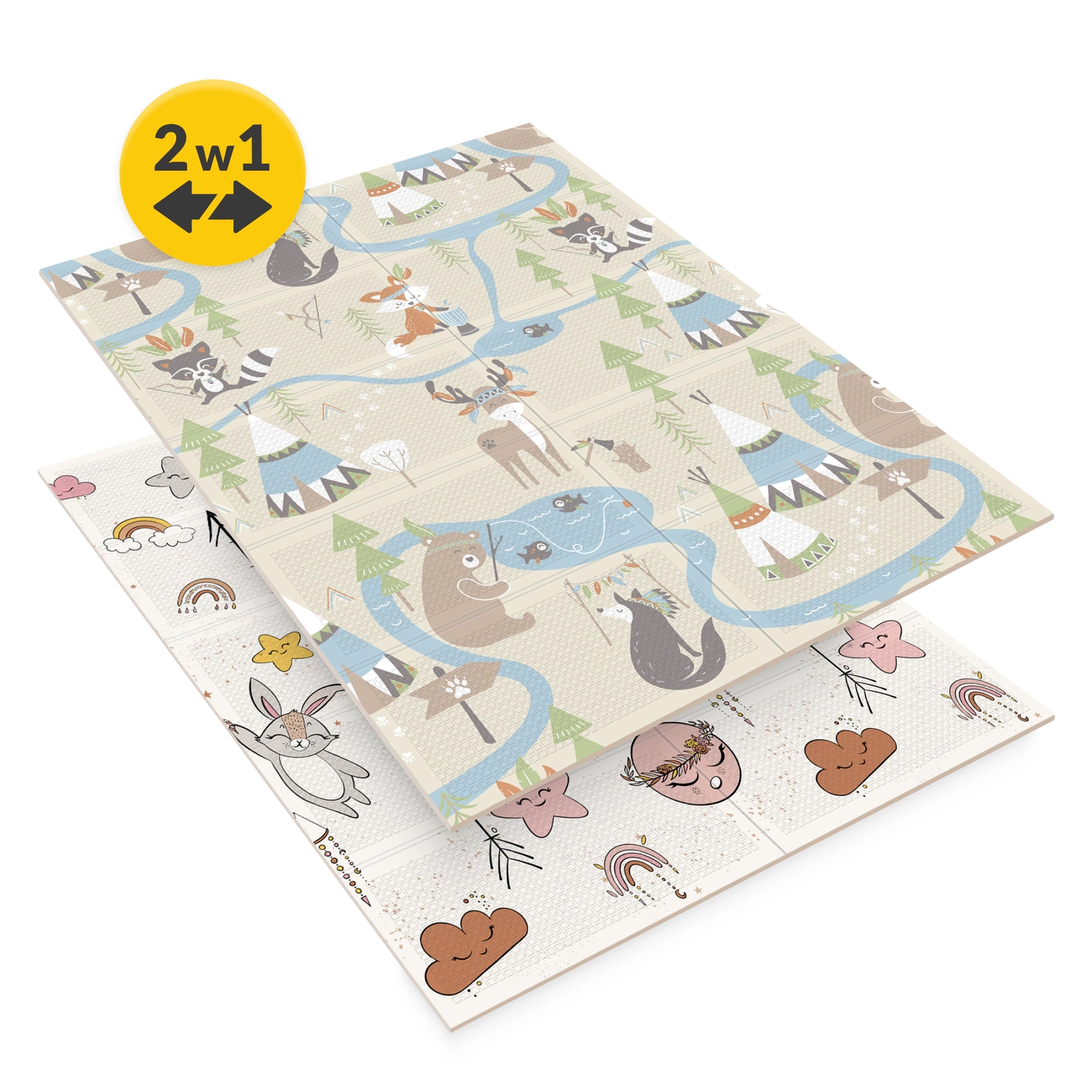 4Fizjo Boho Dream Double-Sided Play Mat, 180 x 150 cm