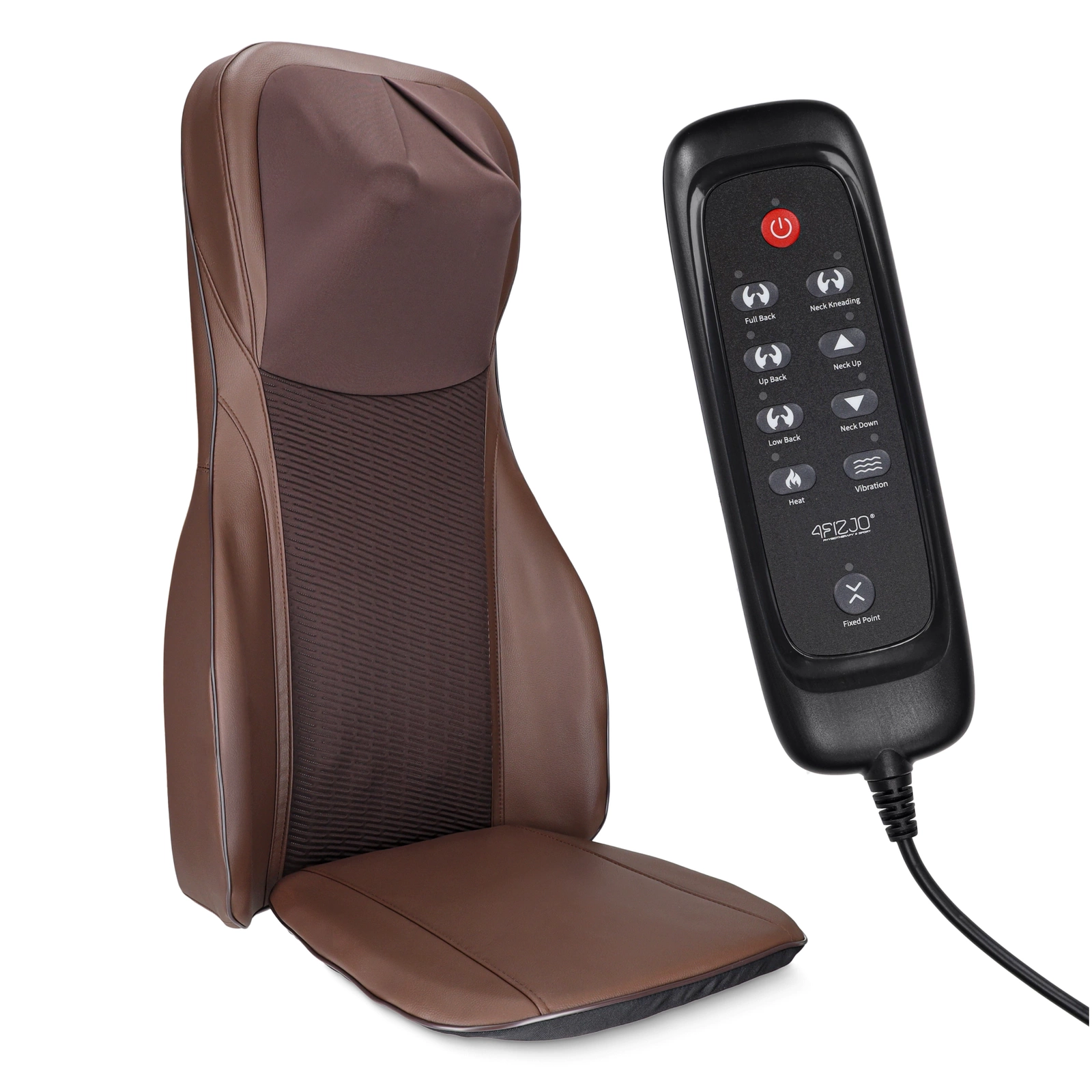Shiatsu masāžas paklājs krēslam 4FIZJO ULTRA ar sildīšanu, brūns