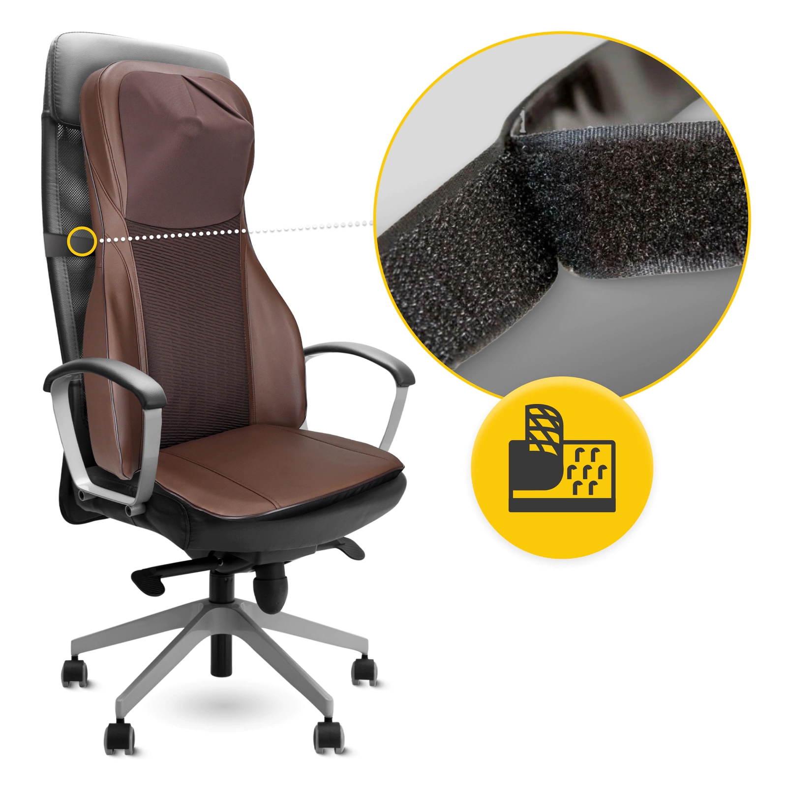 4FIZJO ULTRA Shiatsu Neck and Back Massager Chair Pad with Heat, Brown