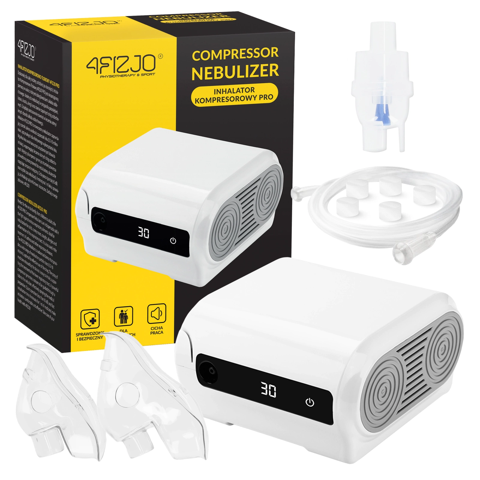 4FIZJO PRO Compressor Nebulizer Inhaler for Adults & Children
