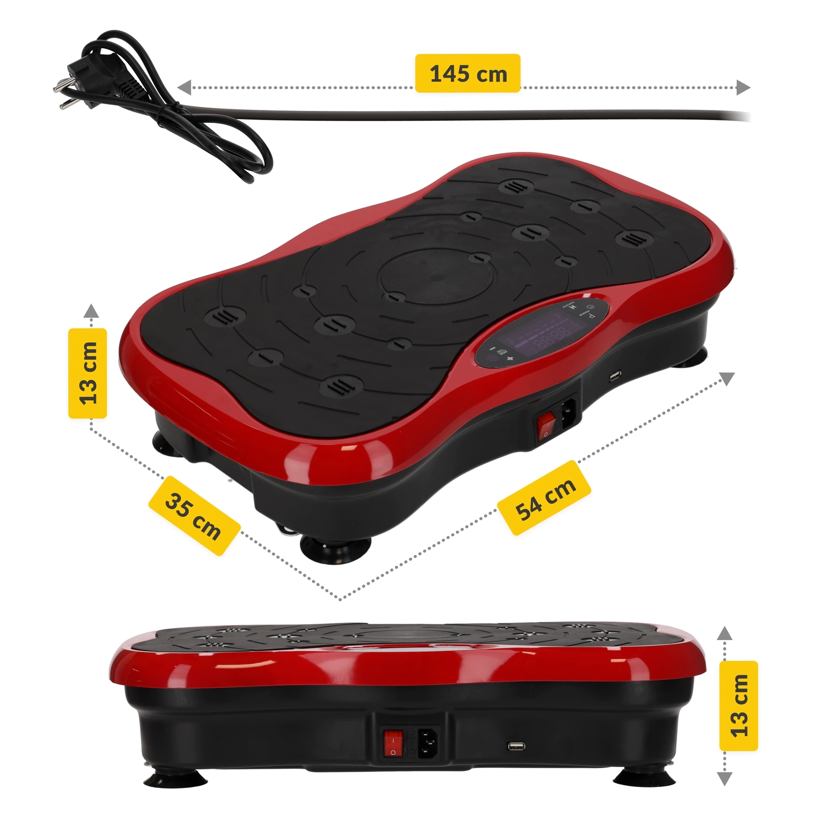 4FIZJO ULTRA+ Vibration Plate for Fitness and Exercise, red