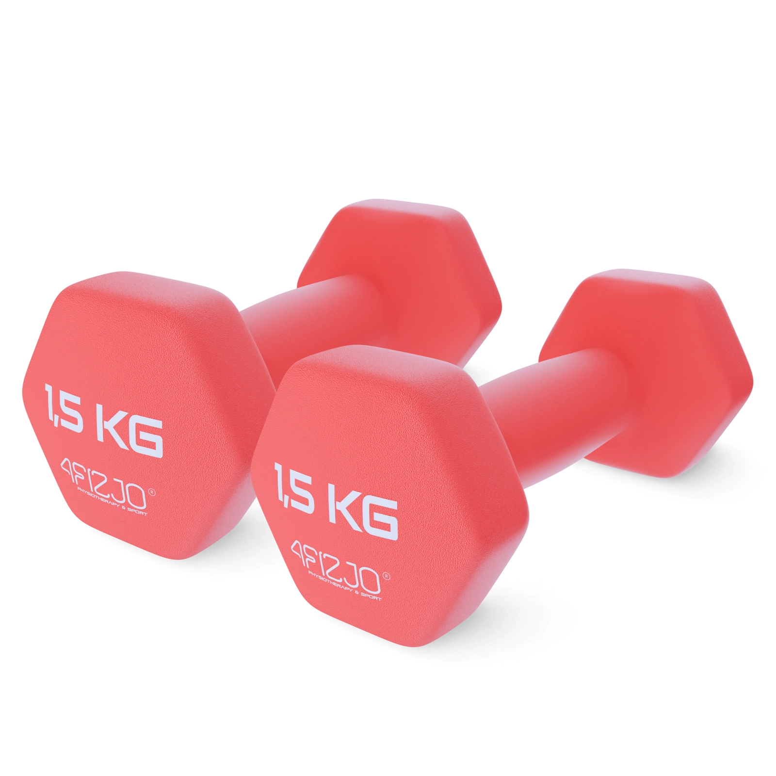 4Fizjo Classic čuguna hanteles ar vinila pārklājumu, 2 x 1,5 kg, sarkanas