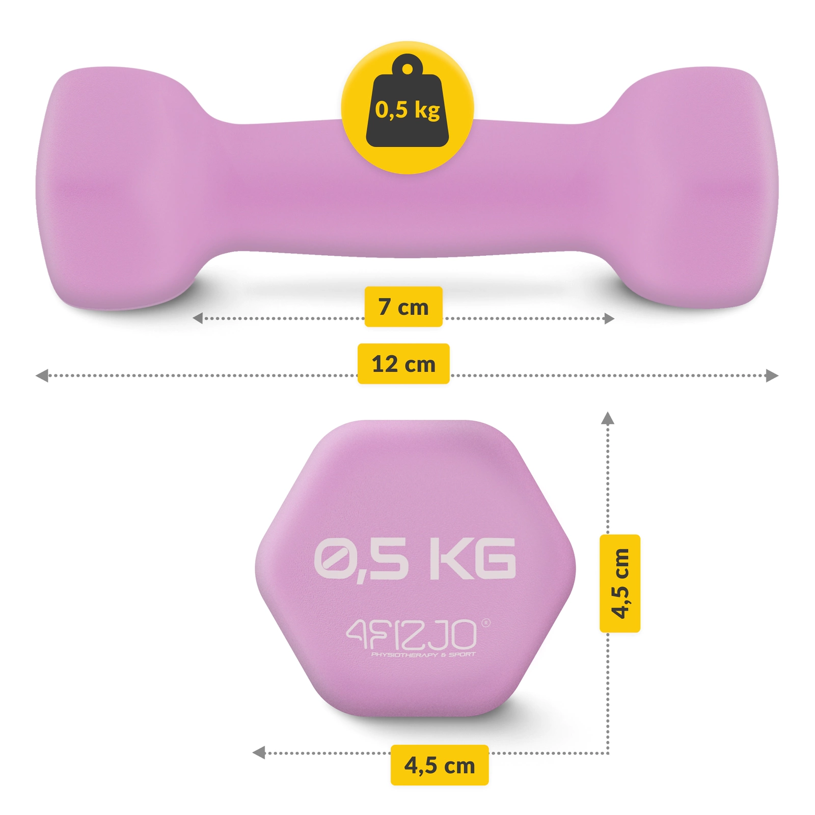 4Fizjo 1438 Cast Iron Dumbbell Set with Stand, 7 kg