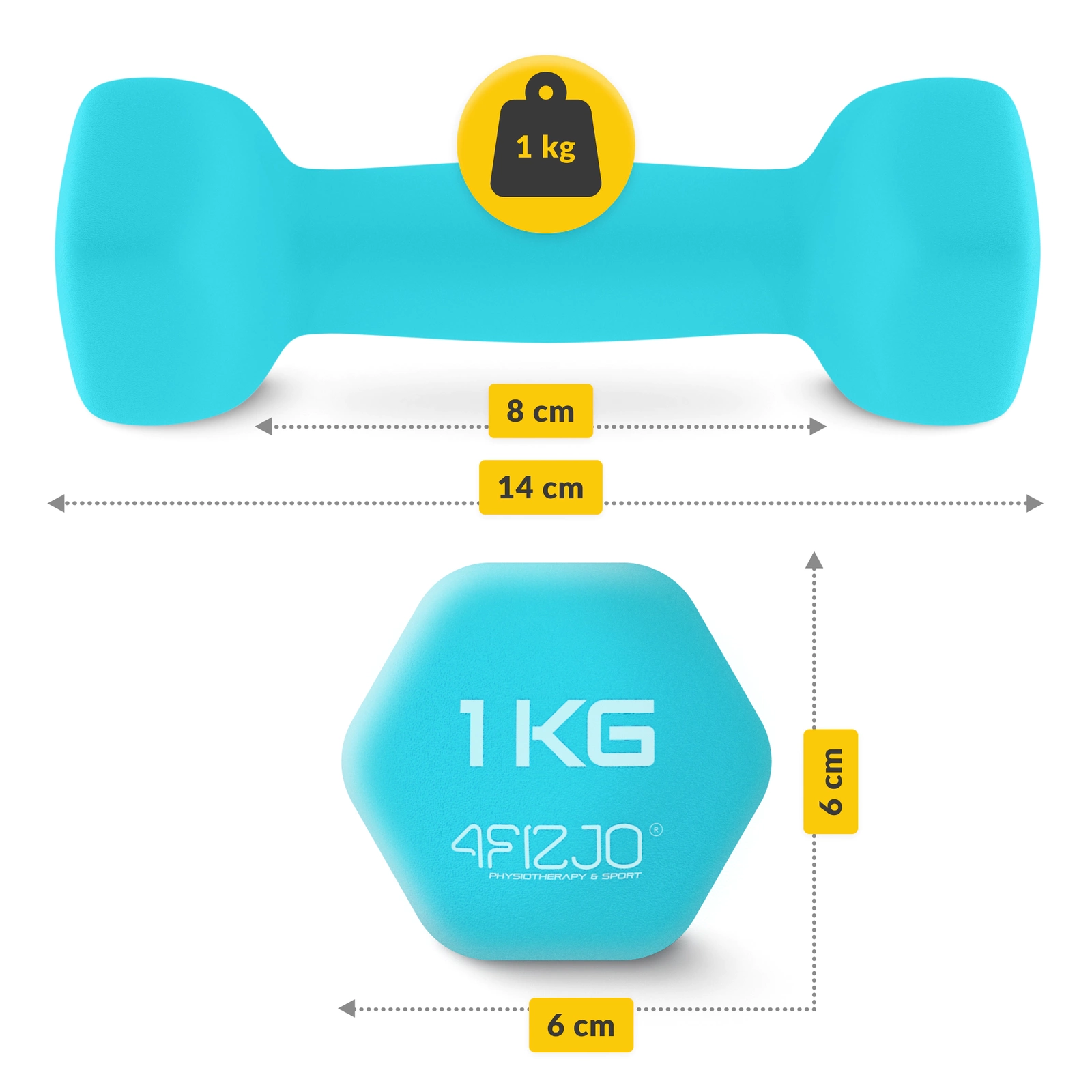 4Fizjo 1438 Cast Iron Dumbbell Set with Stand, 7 kg
