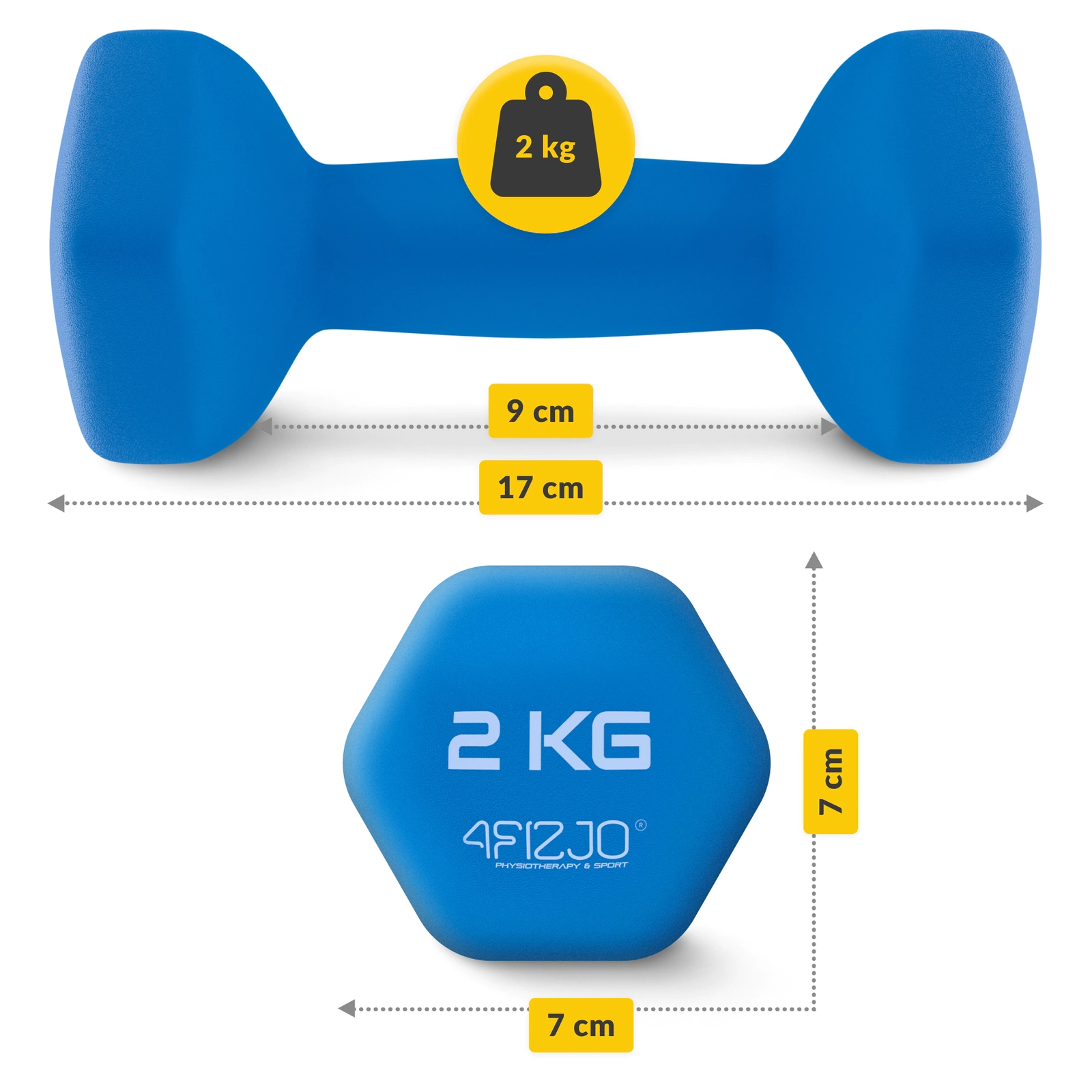 4FIZJO Cast Iron Hex Dumbbell Set with Stand 12 kg