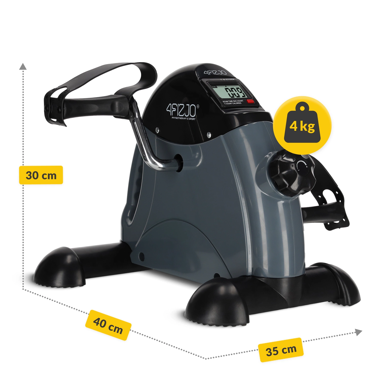 4Fizjo ACTIVE Rehabilitation Exercise Bike for Arms and Legs, Grey