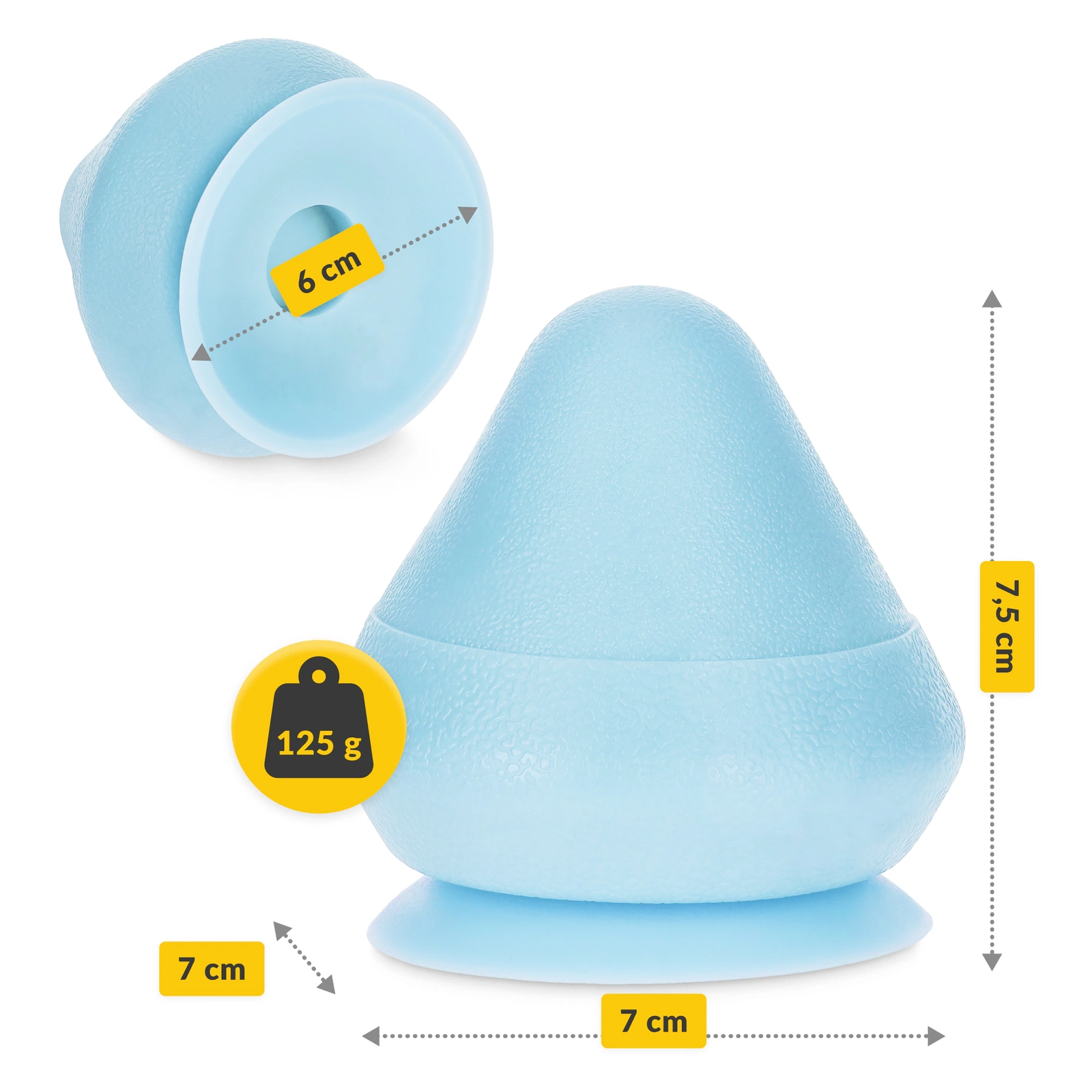 4Fizjo Trigger Point Massage Cone with Suction Cup, Blue