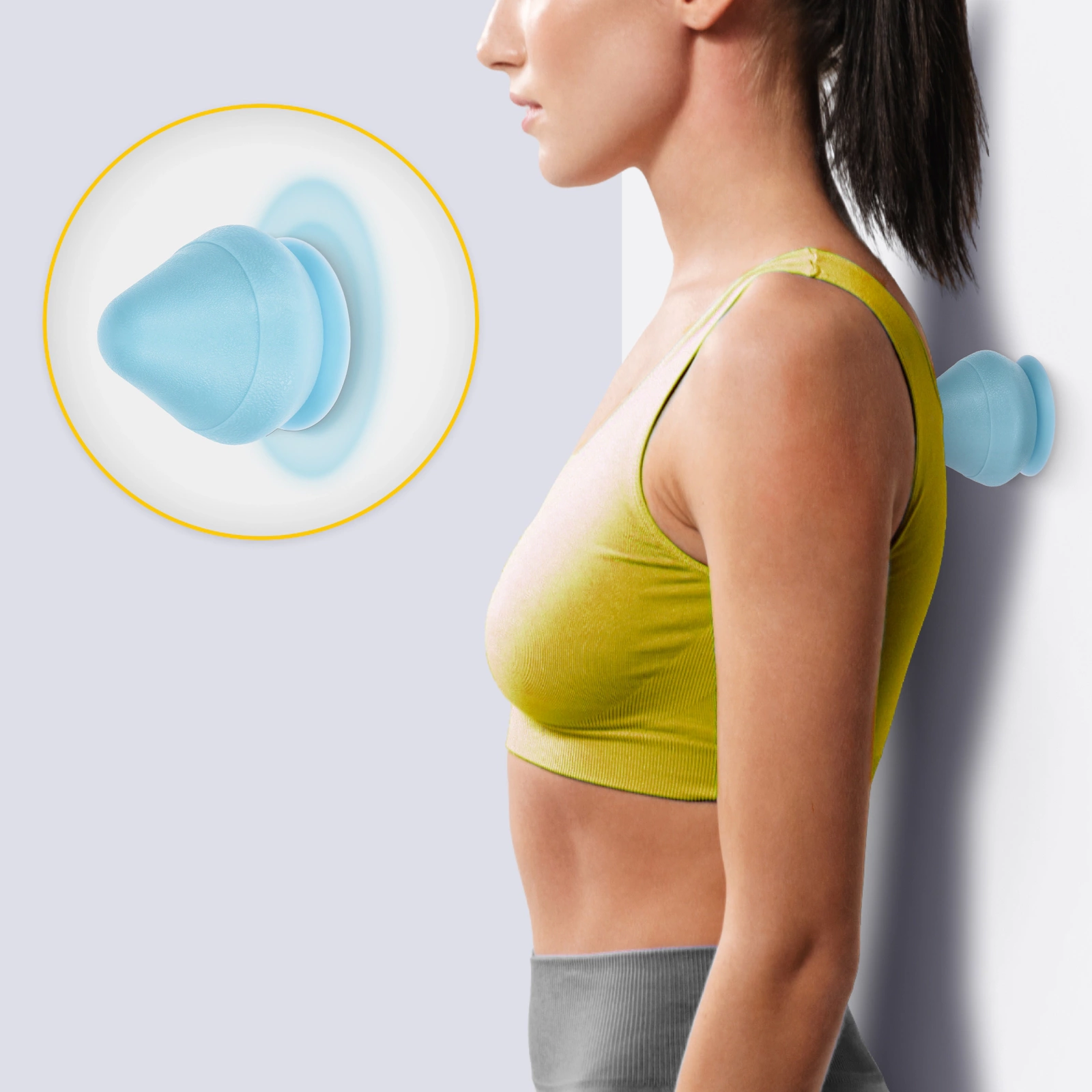 4Fizjo Trigger Point Massage Cone with Suction Cup, Blue