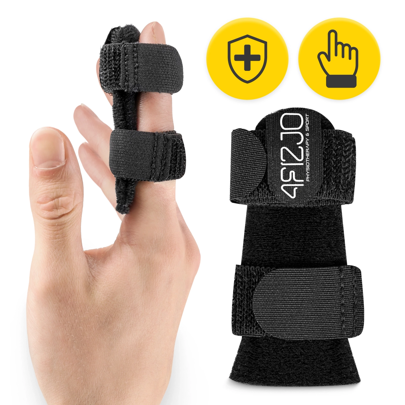 4Fizjo Universal Finger Splint Brace, Black