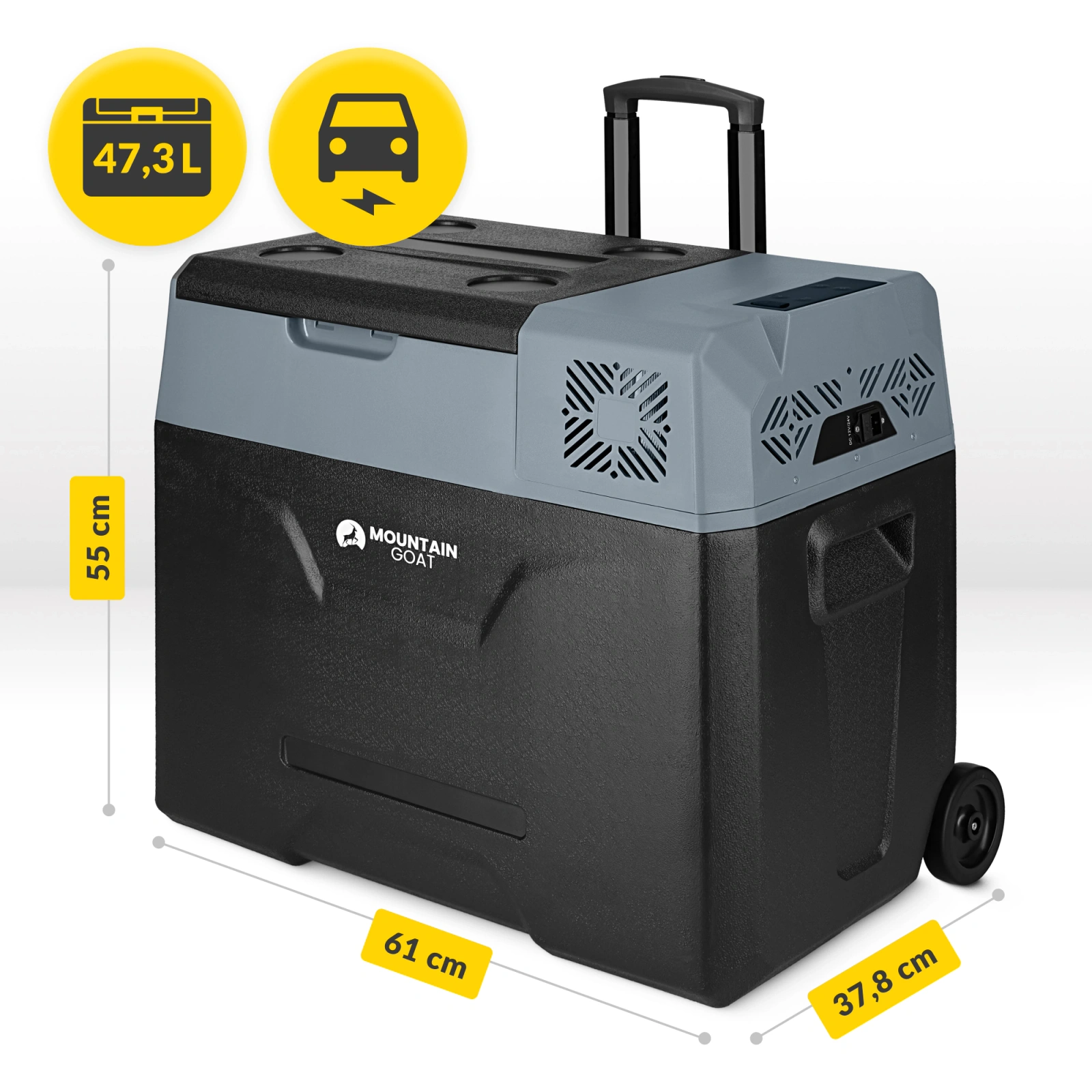 4Fizjo Mountain Goat Xtreme 47.3L Compressor Cooler, Black/Grey