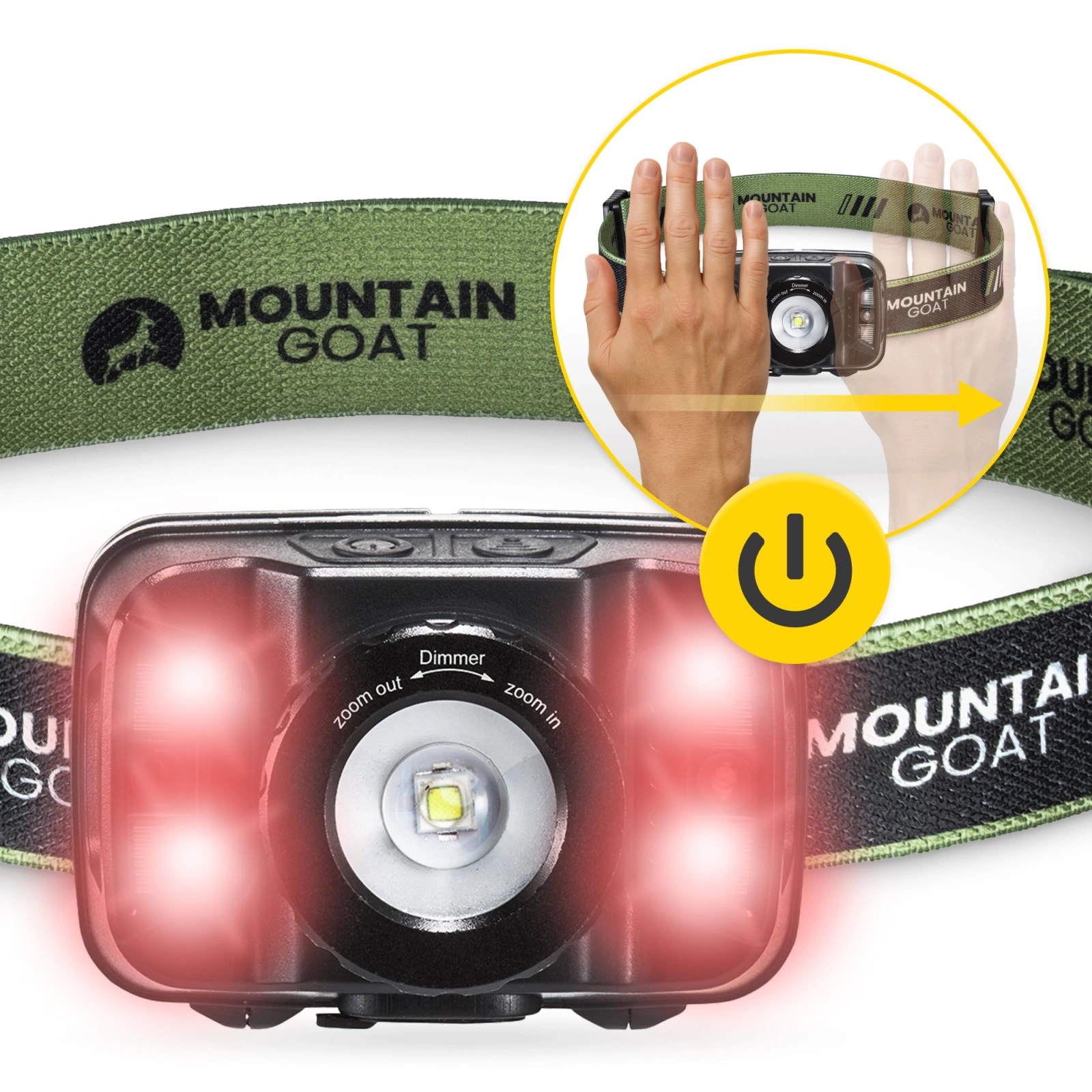 4Fizjo Mountain Goat LED galvas lukturis, 350 lm, melns