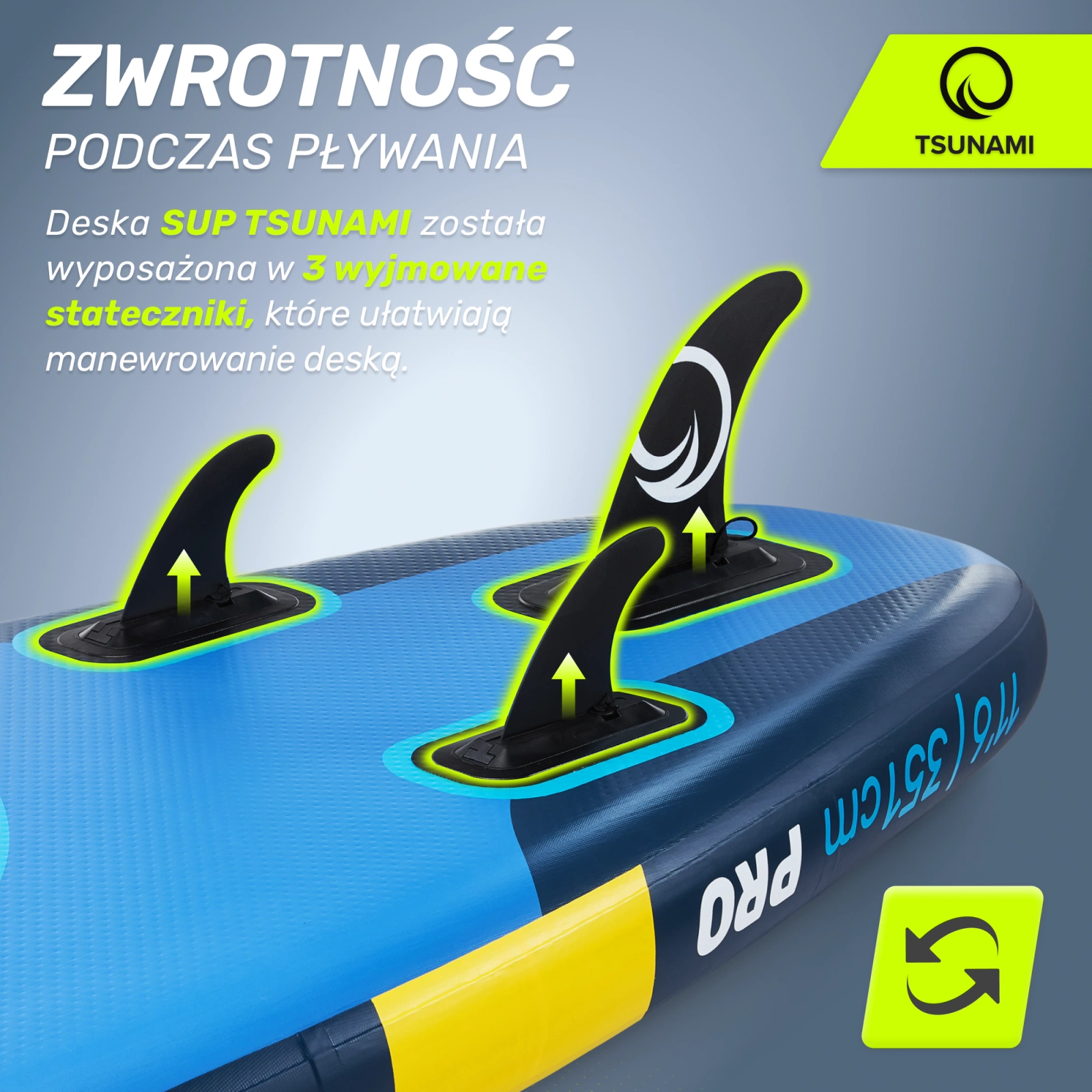 4Fizjo TSUNAMI PRO T13 350 cm piepūšamais SUP dēlis, daudzkrāsains