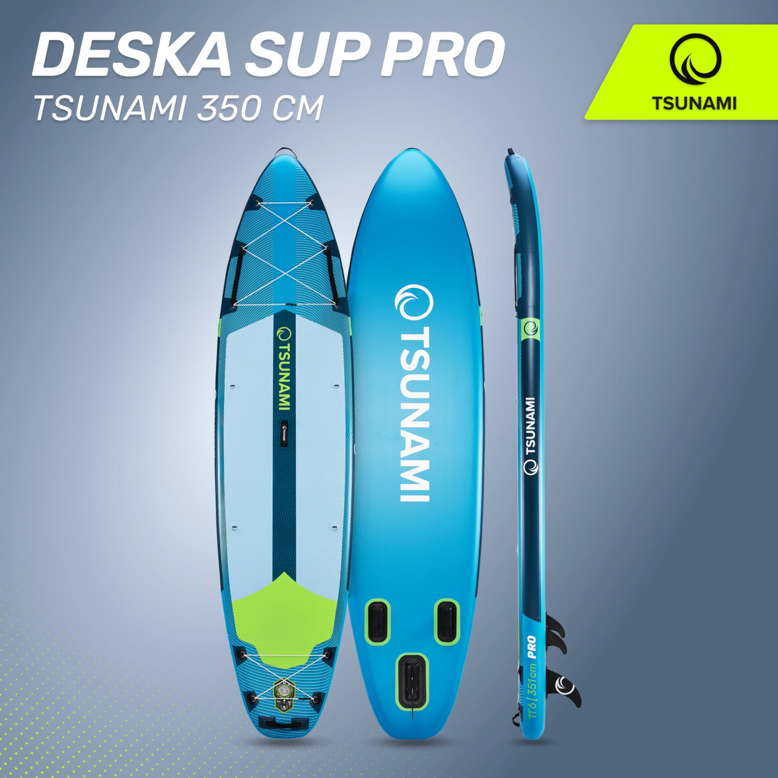 4Fizjo 1837 SUP dēlis PRO TSUNAMI 350 cm T15, daudzkrāsains