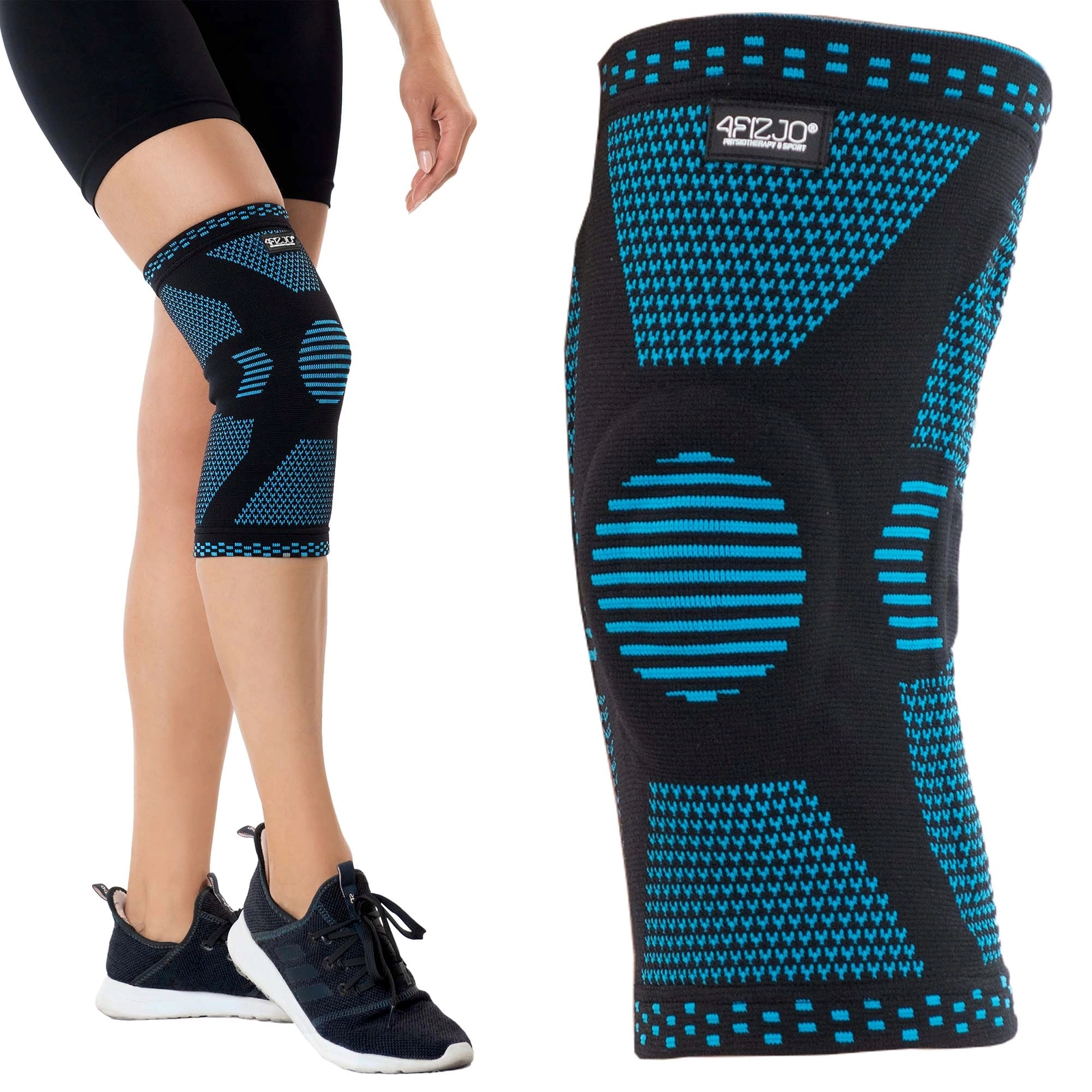 4FIZJO Knee Support Brace with Patella Gel Pad and Side Stabilizers M, Blue