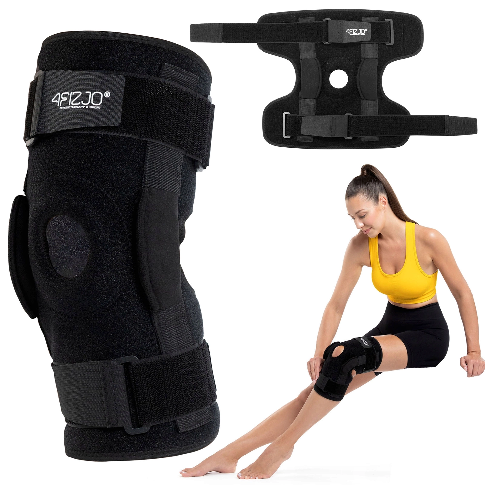 4FIZJO Hinged Knee Brace with Patella Stabilizer, L