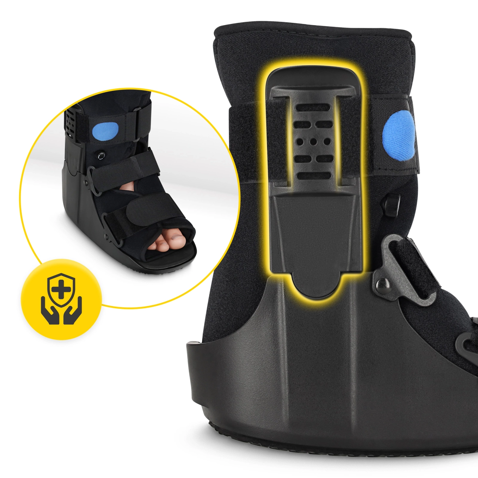 4Fizjo MED Pneumatic Orthopedic Walker Boot, Black, Size S (36-39)