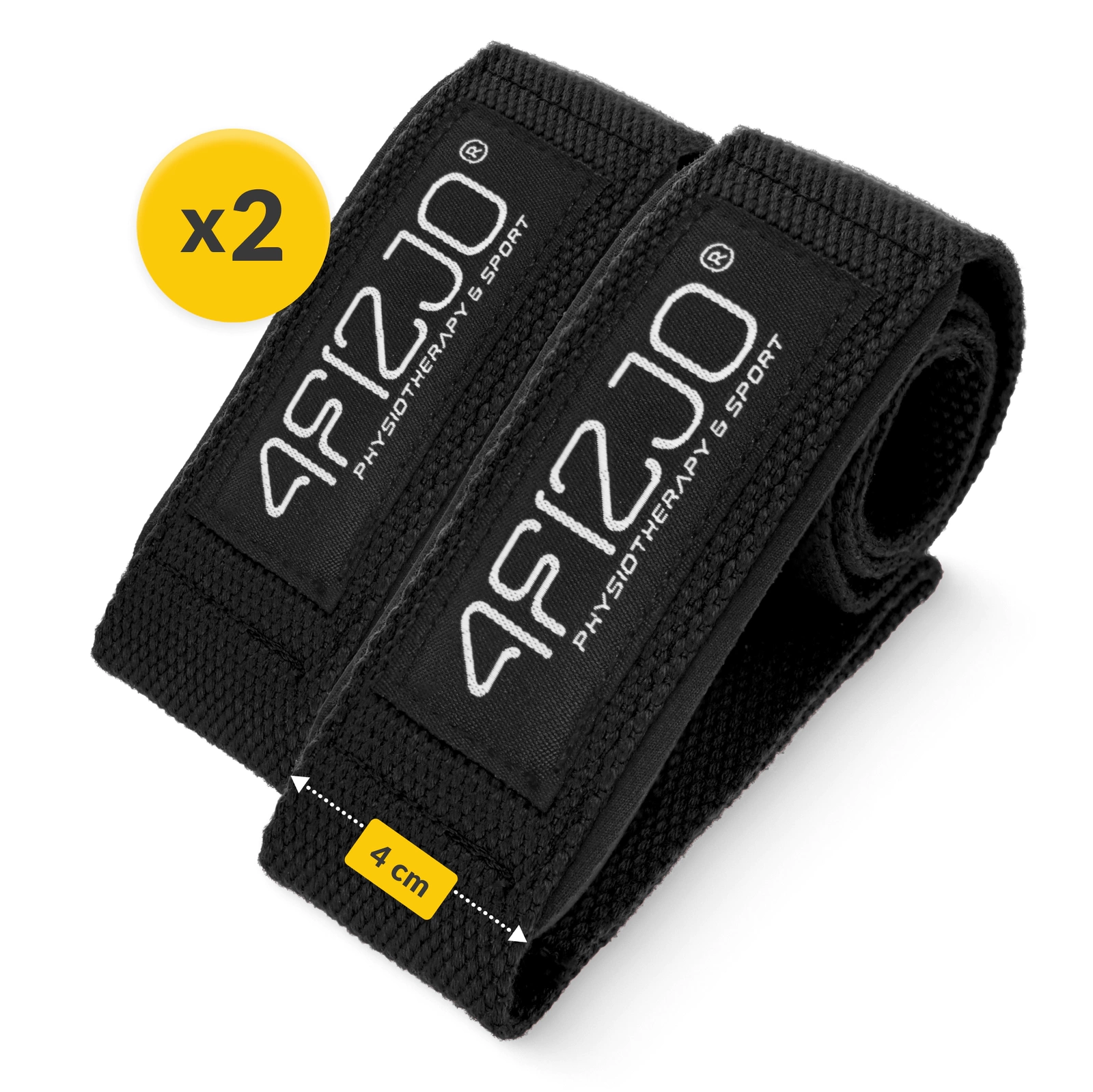 4Fizjo 1704 Deadlift Training Straps, Black