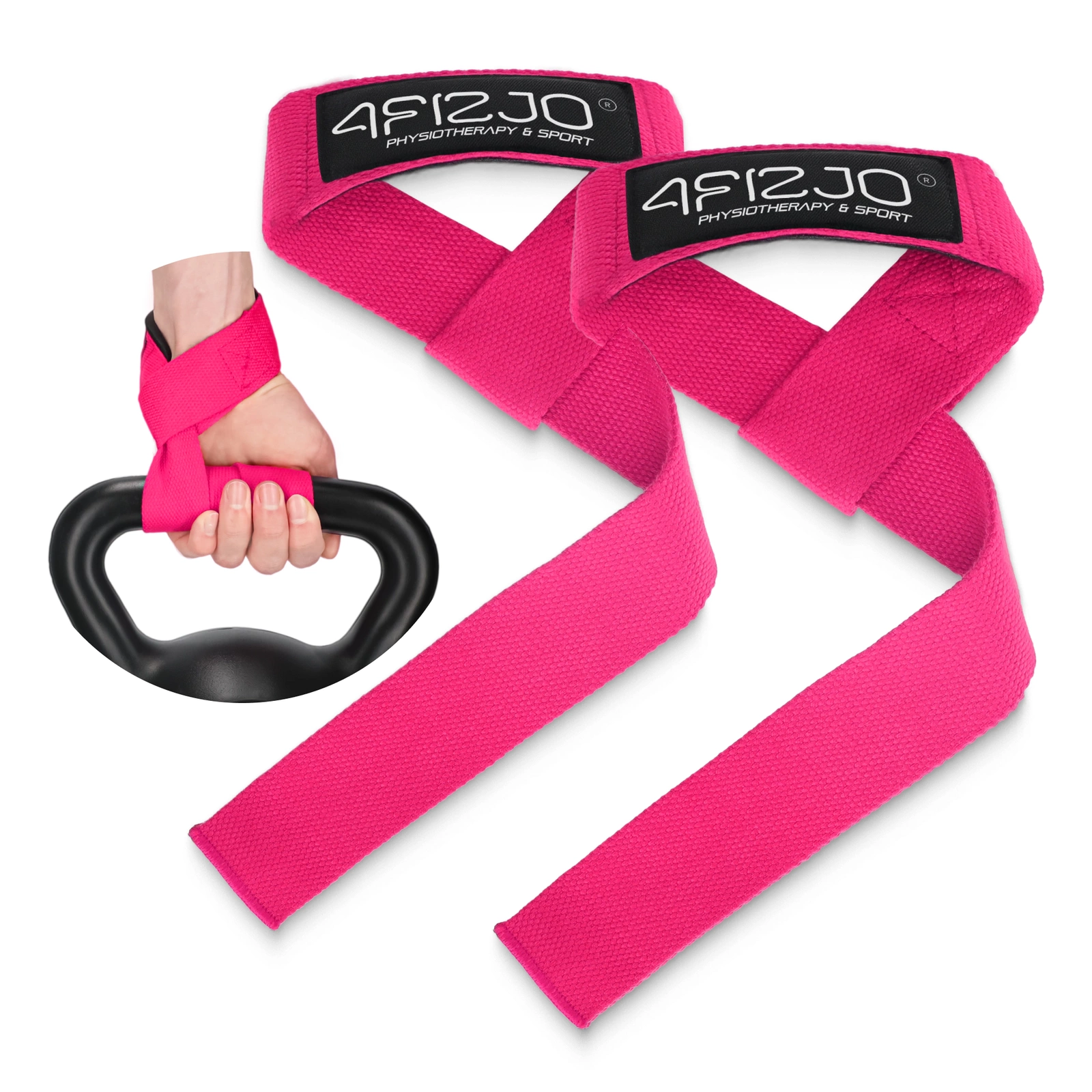 Ремни для тяги 4Fizjo Deadlift Straps, розовые