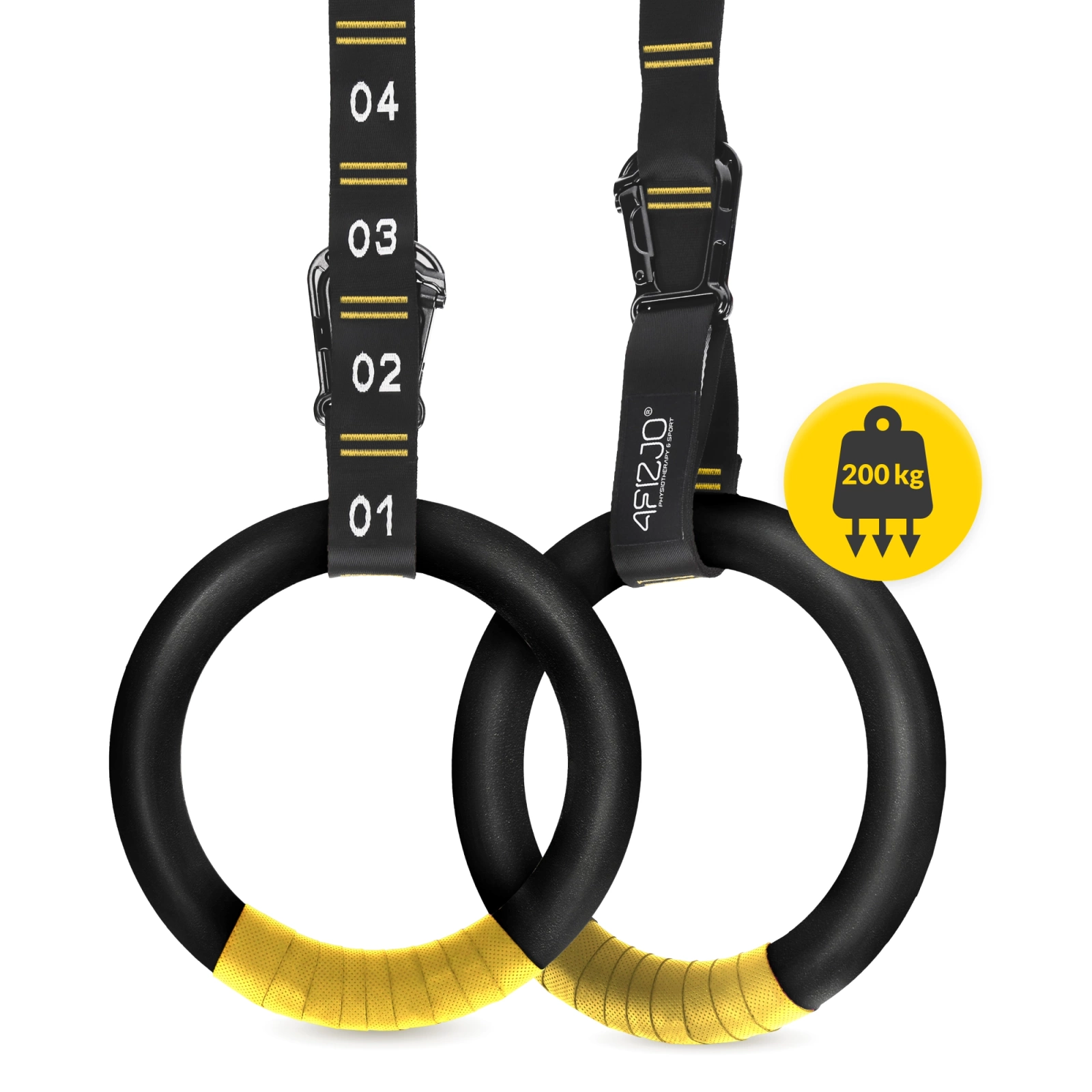 4Fizjo ABS Gymnastic Rings, Black/Yellow