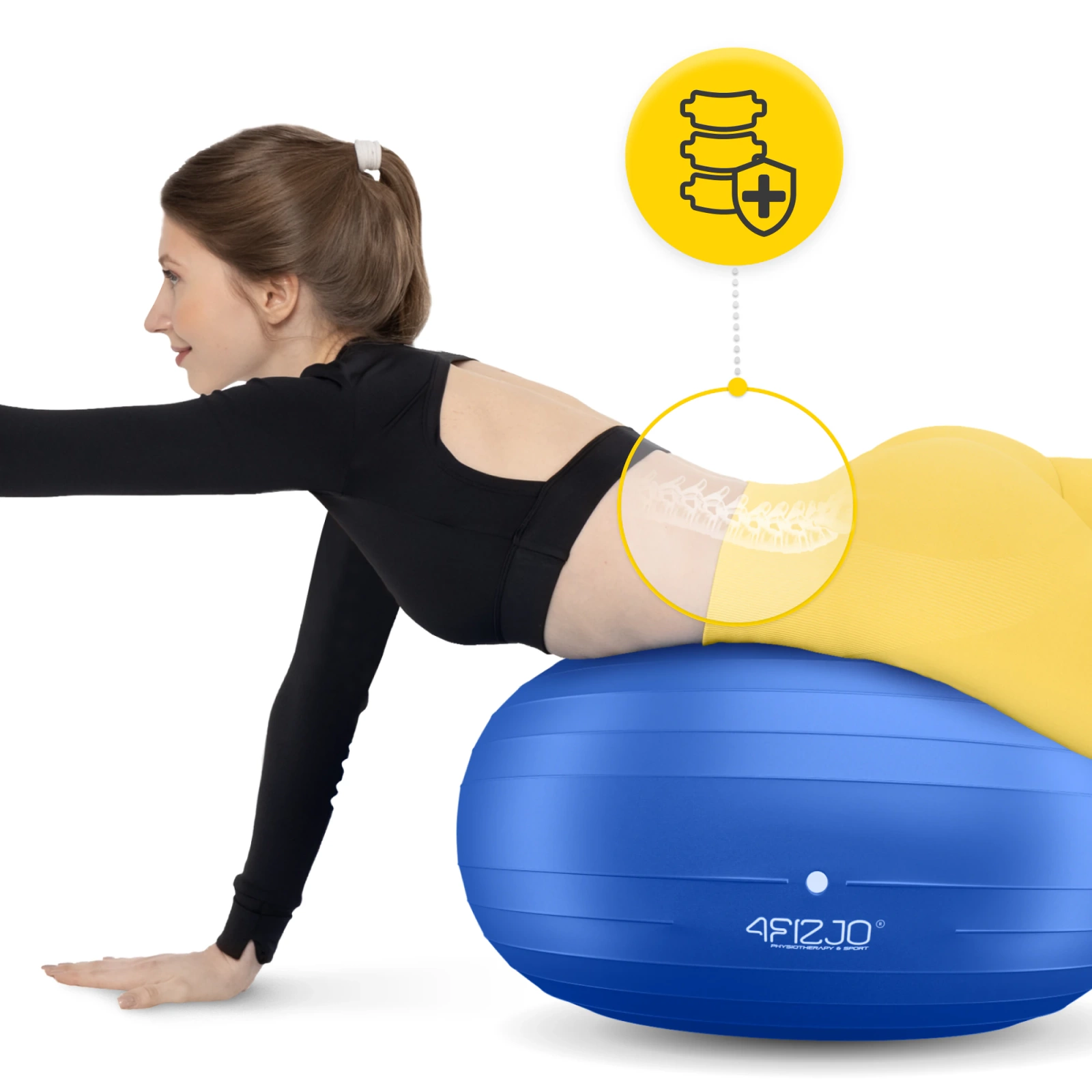 4FIZJO Donut Air Ball Exercise Stability Ball, Blue