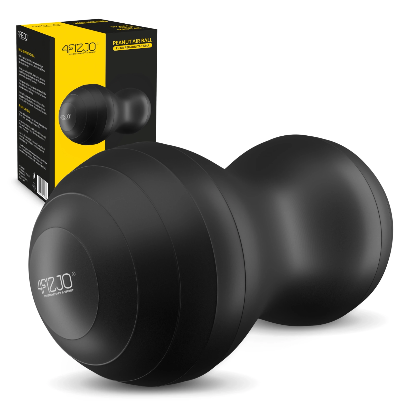 4Fizjo Peanut Air Ball Exercise Ball, 45x90 cm, Black