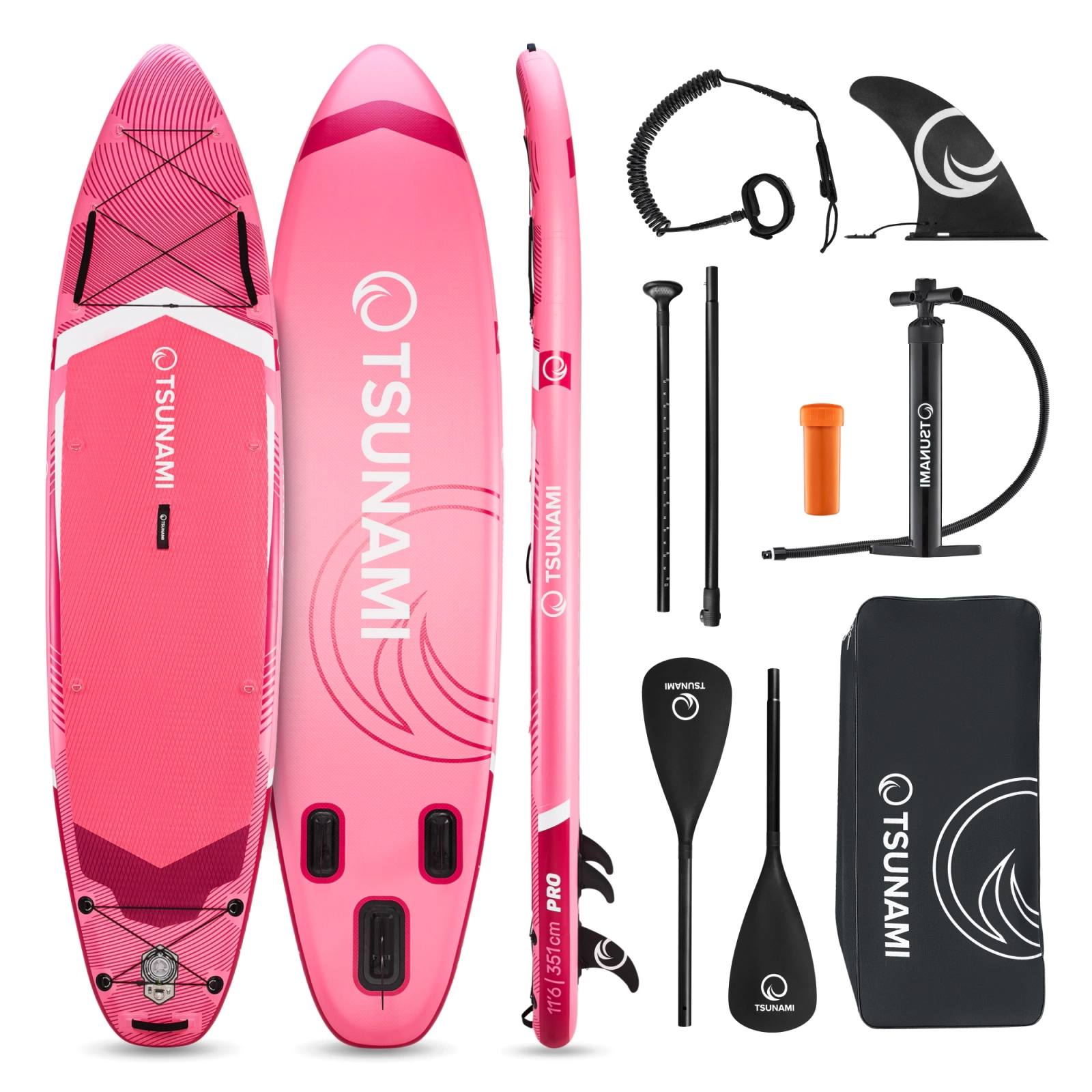 4Fizjo TSUNAMI PRO 350 cm piepūšamais SUP dēlis, rozā