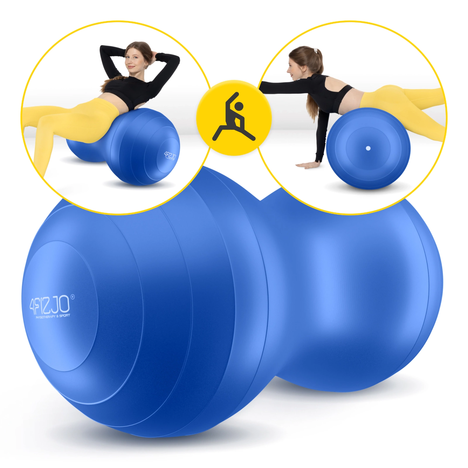 Гимнастический мяч 4Fizjo Peanut Air Ball 45x90 см, синий