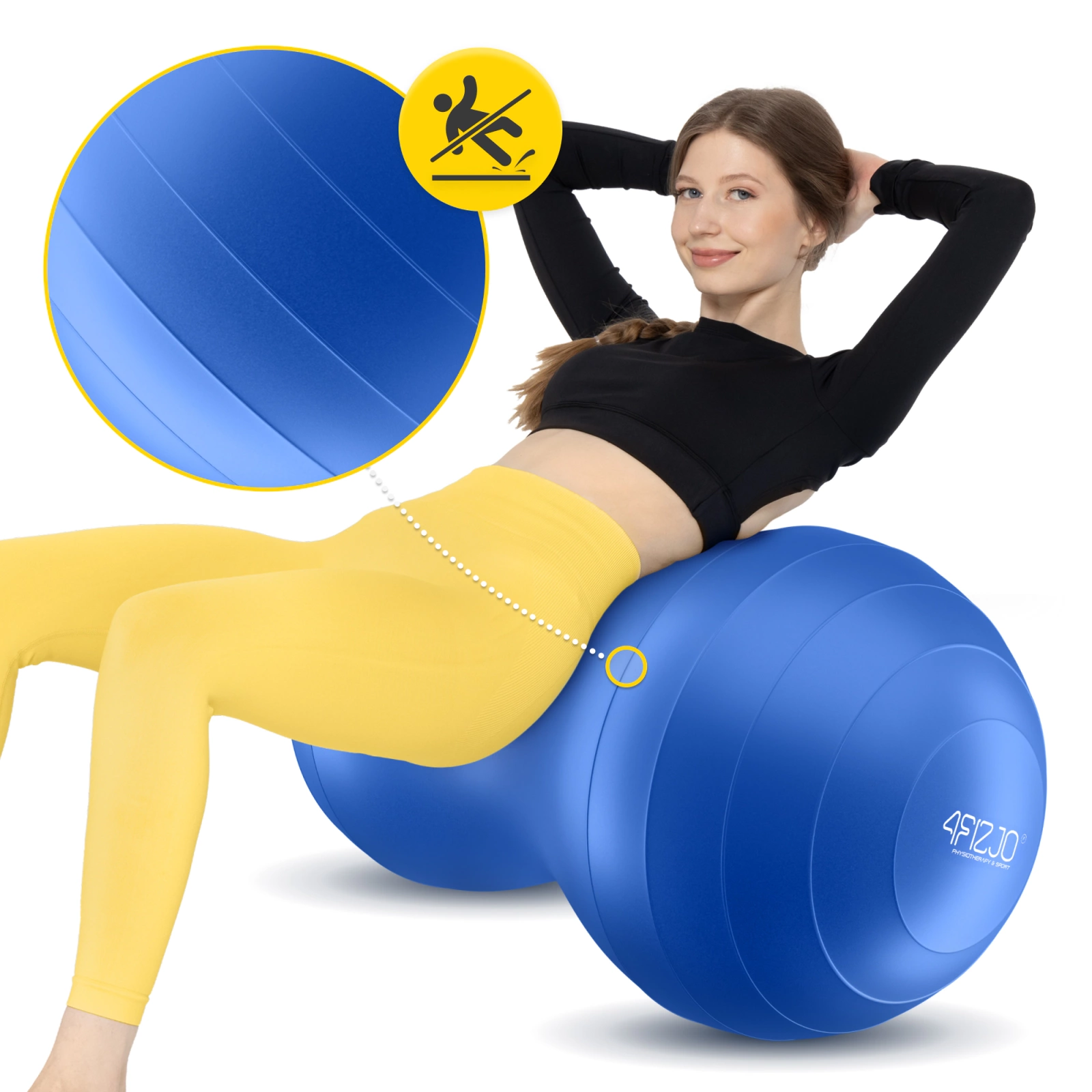 Гимнастический мяч 4Fizjo Peanut Air Ball 45x90 см, синий