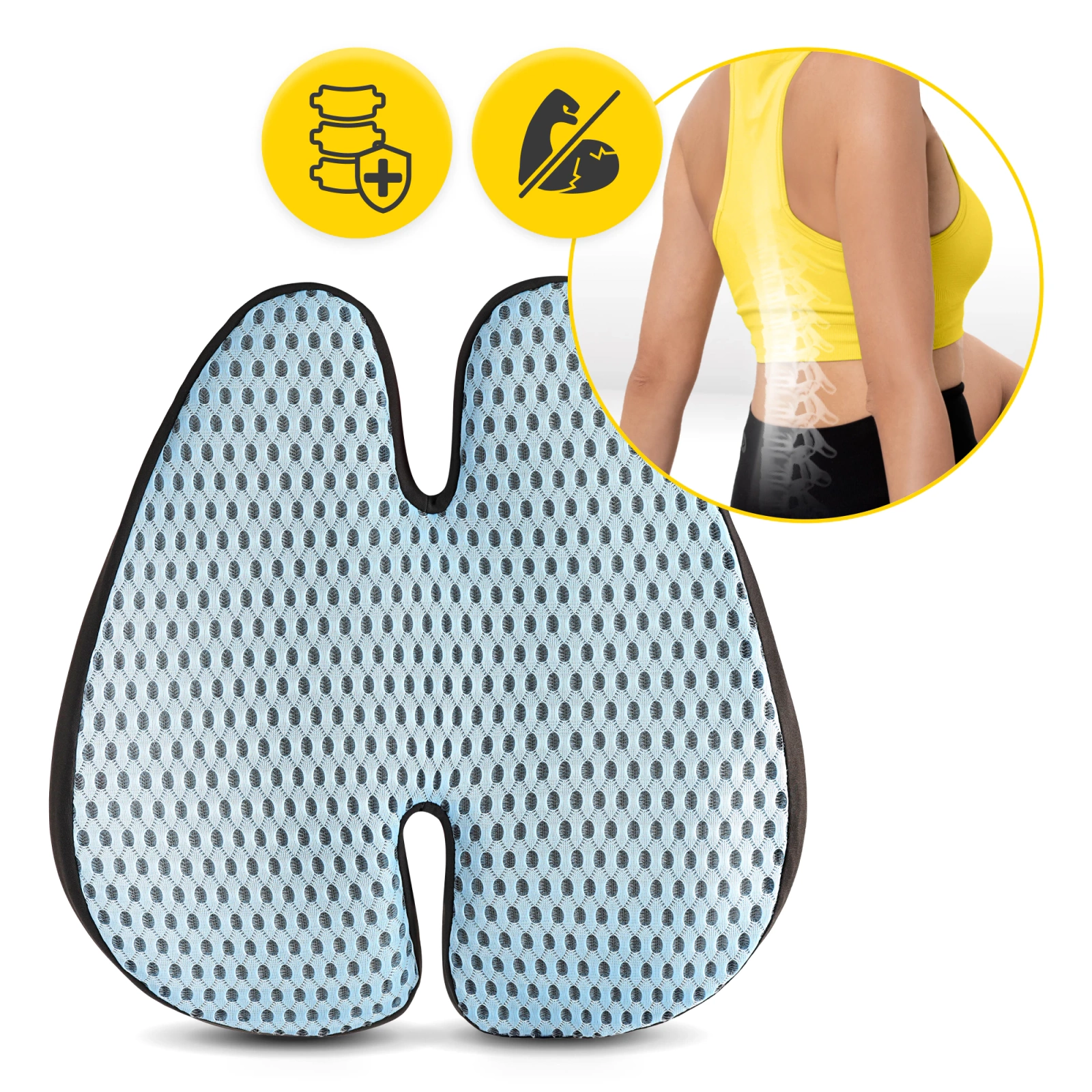 4Fizjo 1074 Orthopedic Back Support Cushion, Blue