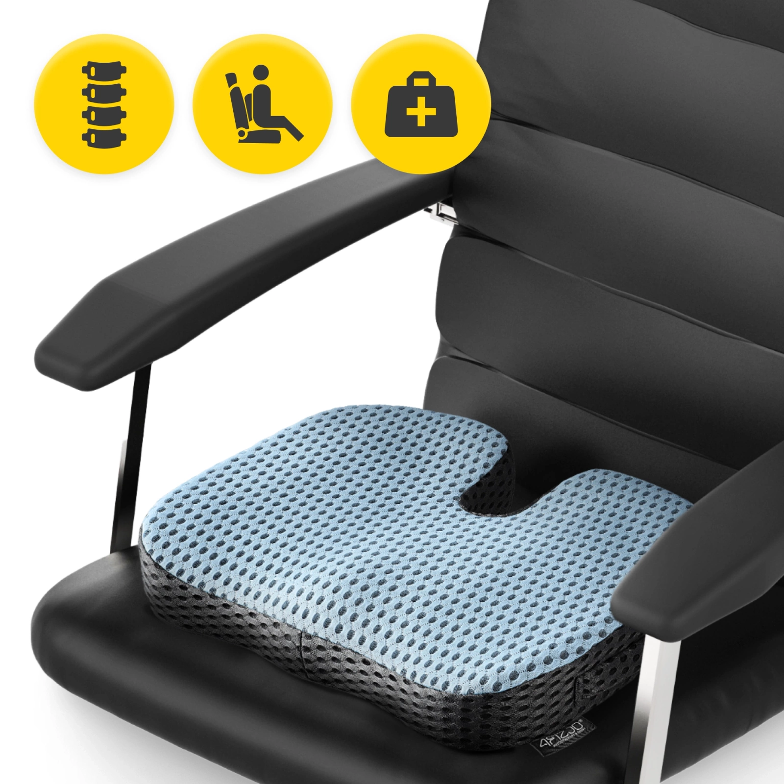 Orthopedic Memory Foam Seat Cushion for Tailbone Pain, Blue