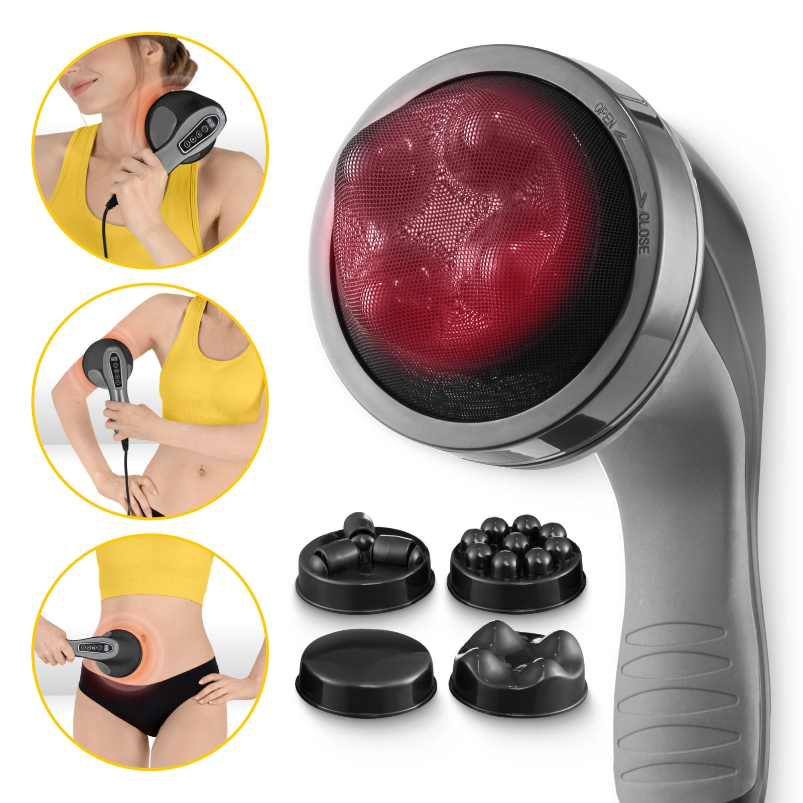 4Fizjo 1146 Body Shaping rokas pretcelulīta masieris, melns/pelēks