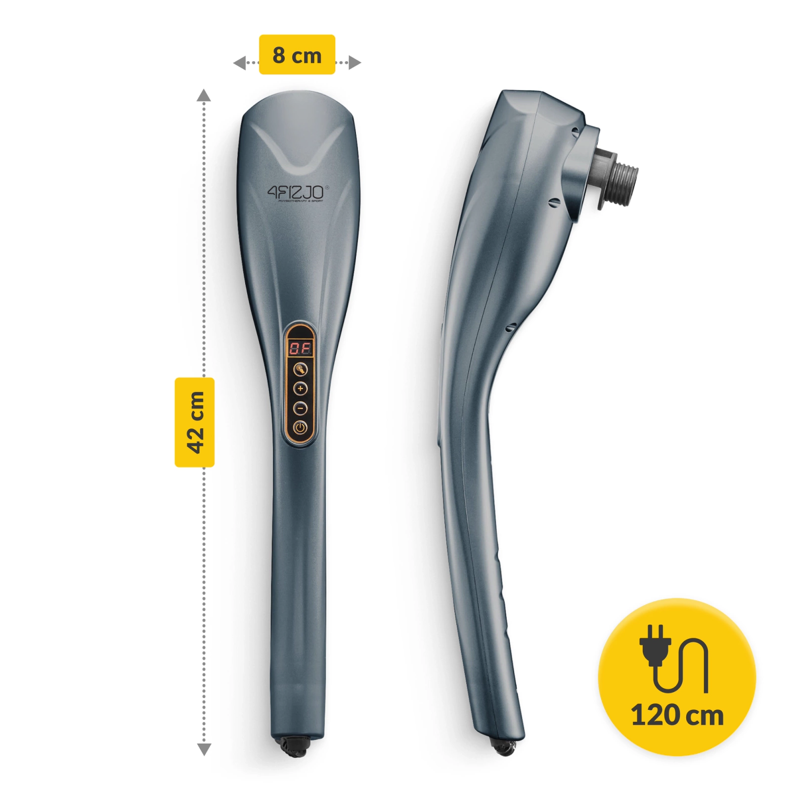 4Fizjo 1115 Handheld Vibrating Body Massager, Grey