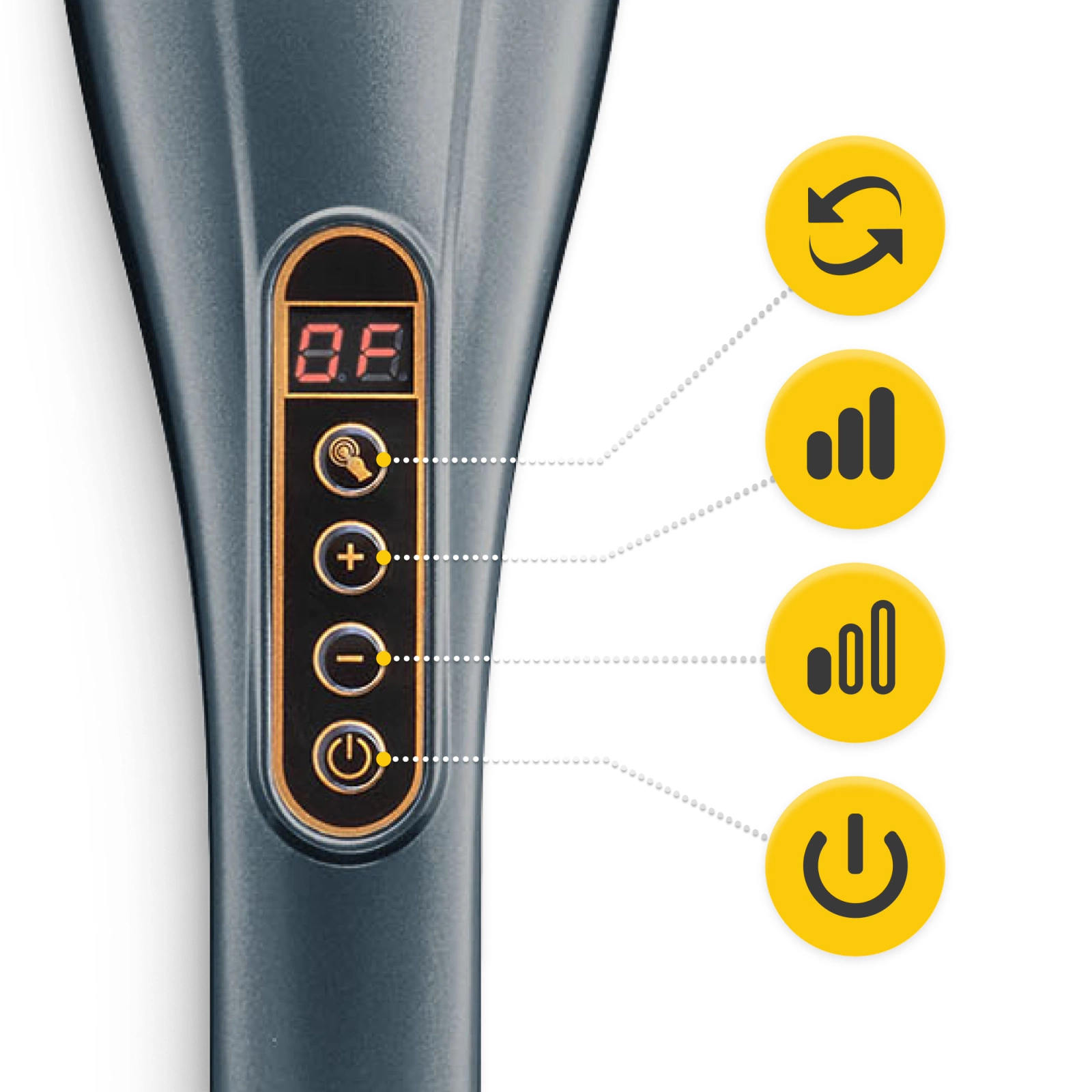 4Fizjo 1115 Handheld Vibrating Body Massager, Grey