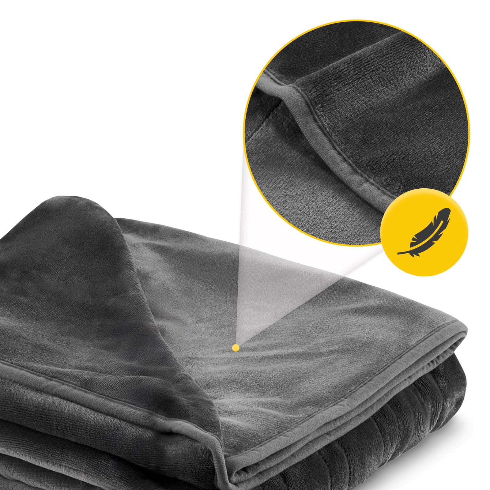 4FIZJO Electric Heated Blanket 180 x 130 cm, Grey