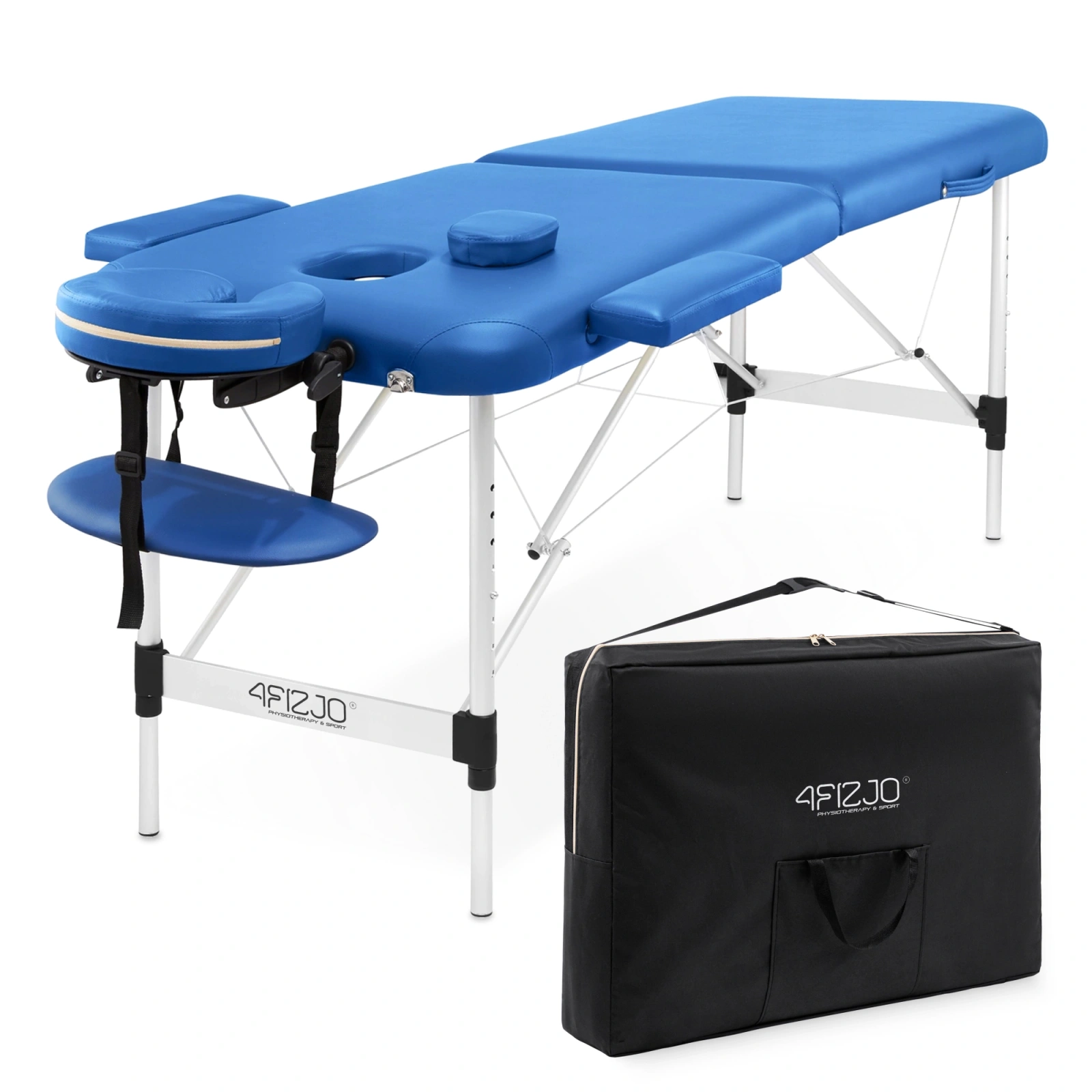 4Fizjo 1012 Aluminum Massage Table, 60 cm, Blue