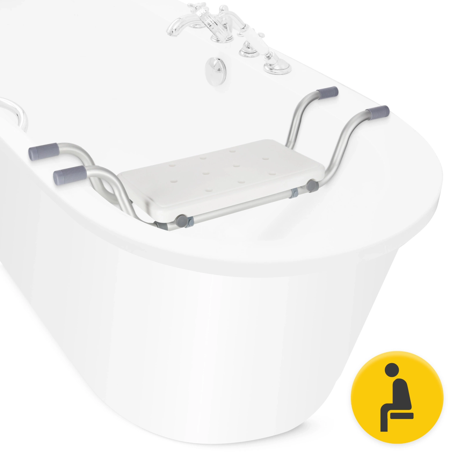 4Fizjo 1573 Submersible Bathtub Seat, White/Grey