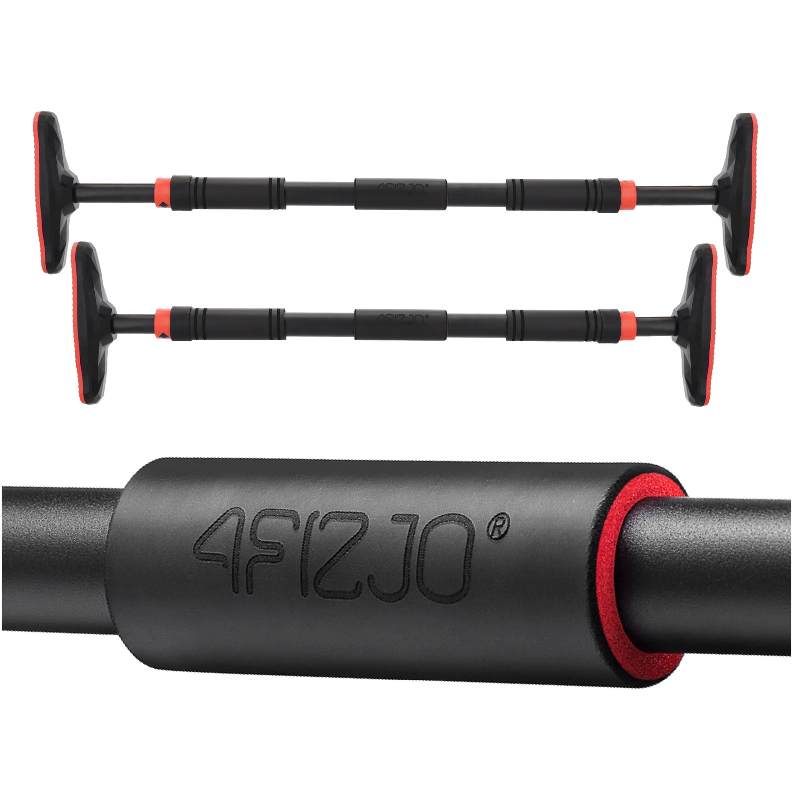 4FIZJO ULTRA Adjustable Doorway Pull-Up Bar, Red