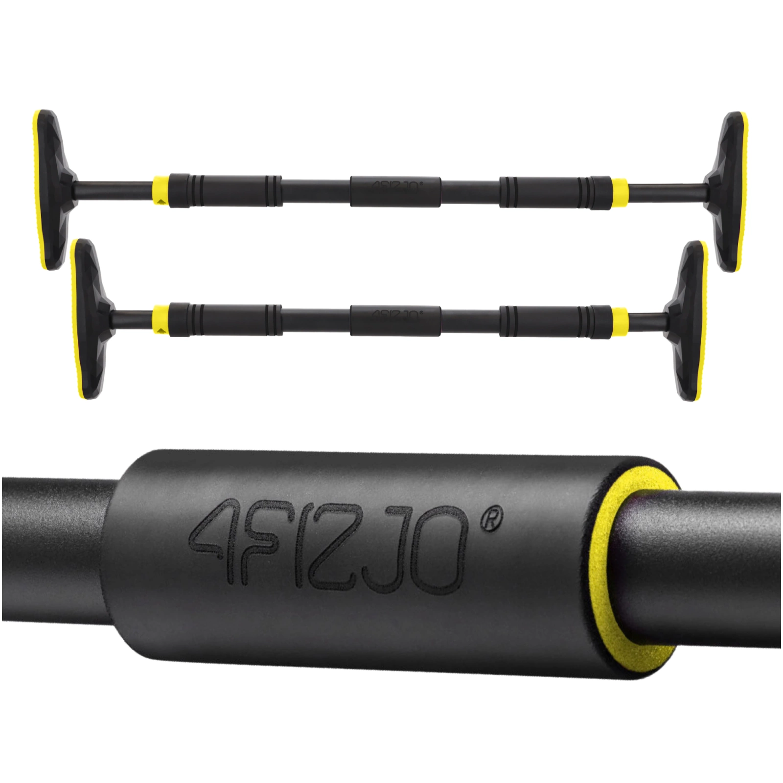 4Fizjo ULTRA regulējams pievilkšanās stienis durvīm 66-100 cm, melns/dzeltens